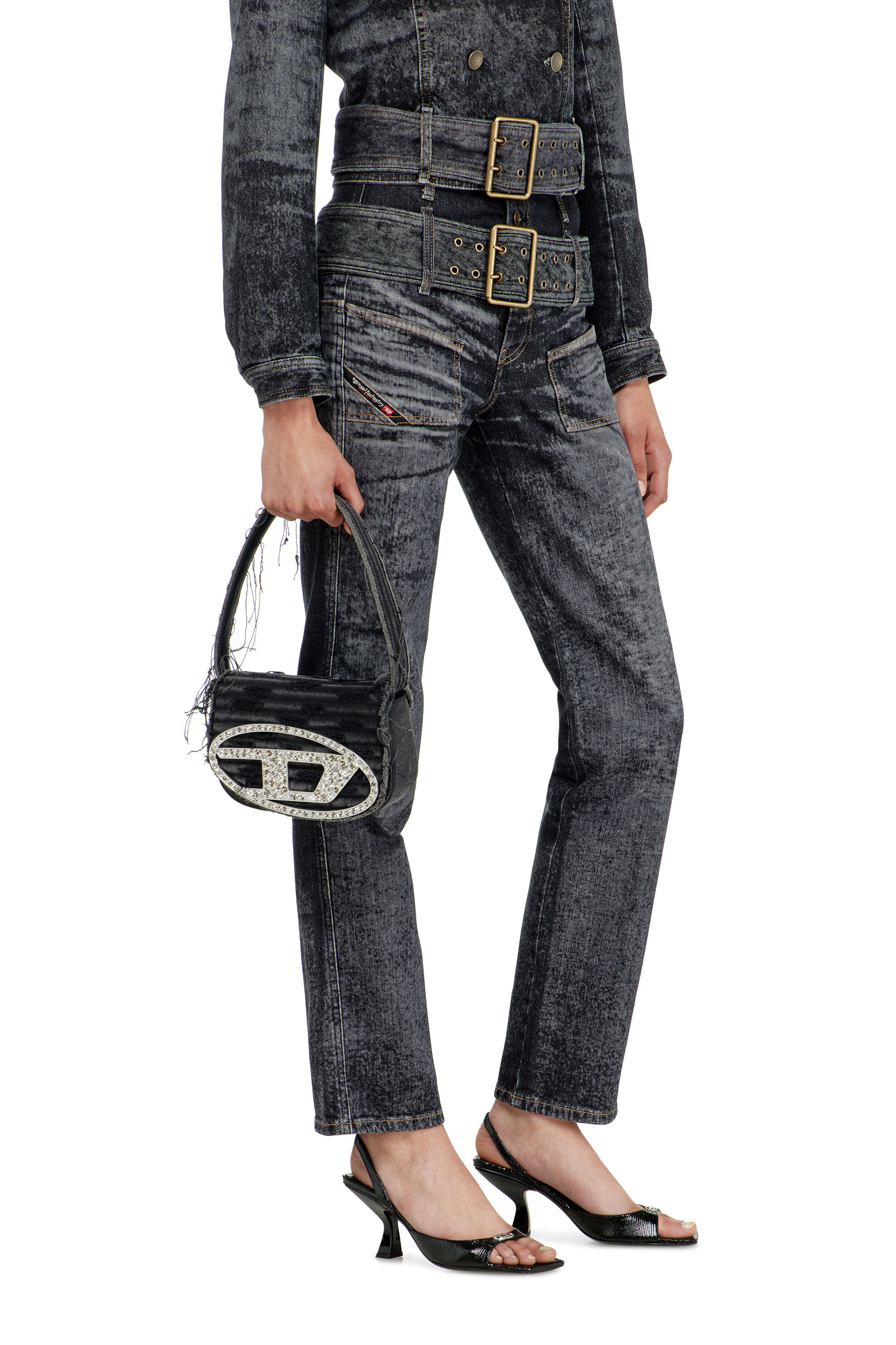 Diesel - Slim Jeans D-Gorina 09Q30 Femme, Noir/Gris fonc&eacute; - Image 7