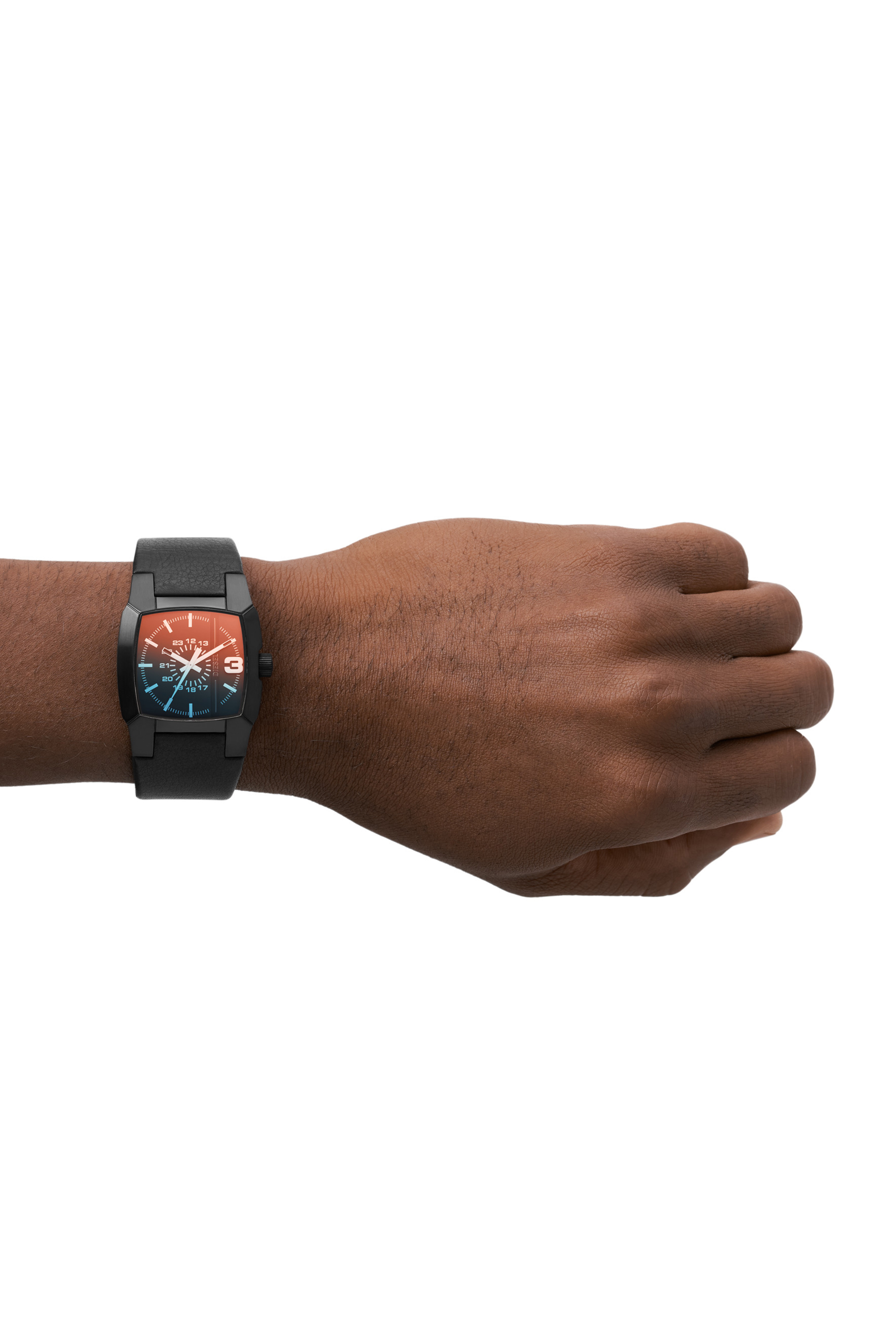 Diesel - DZ2000, Unisex Cliffhanger Uhr mit schwarzem Lederarmband in Schwarz - 5