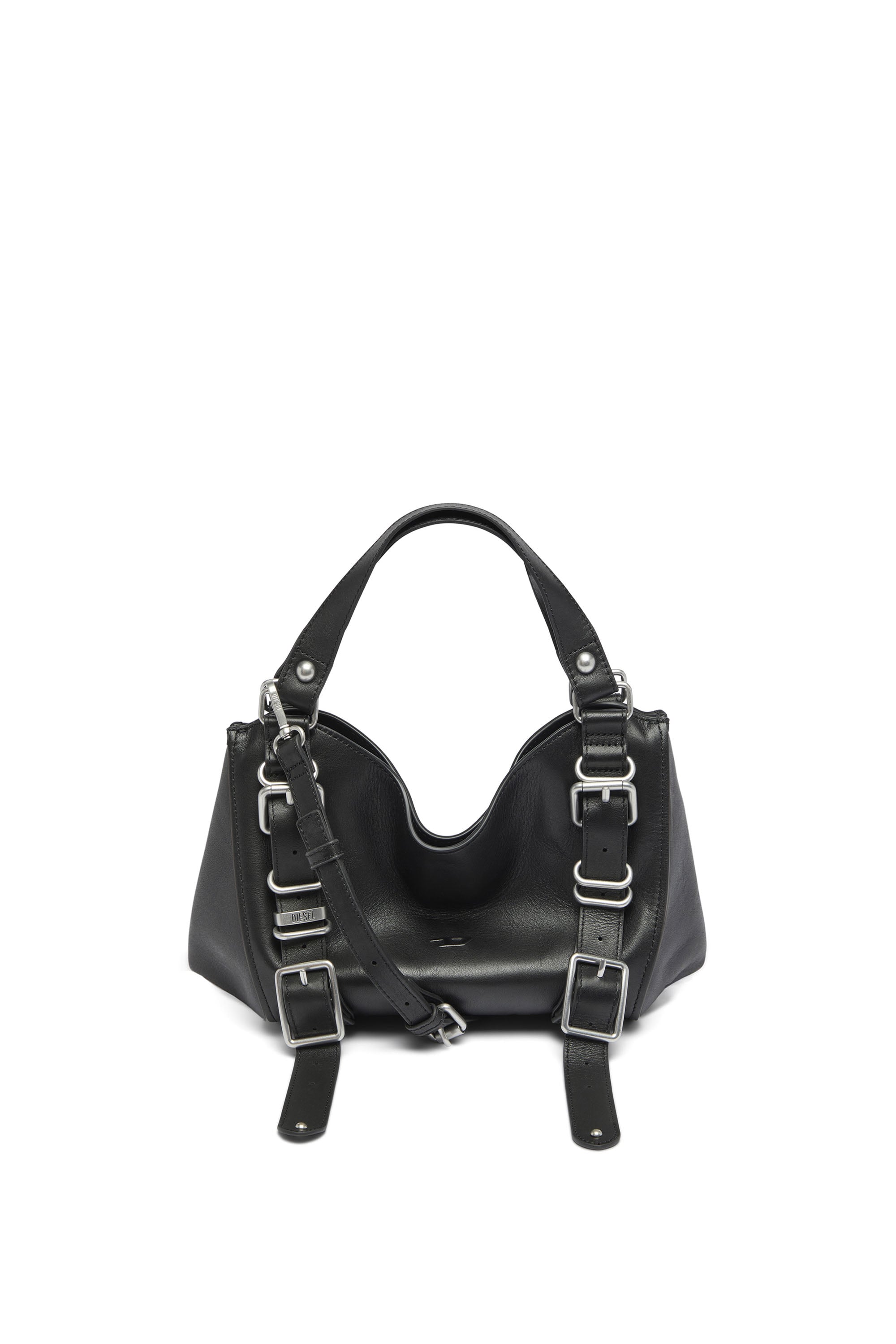 Diesel - D-ONE TOPHANDLE S, Damen D-One-Small Henkeltasche aus behandeltem Leder in Schwarz - 1