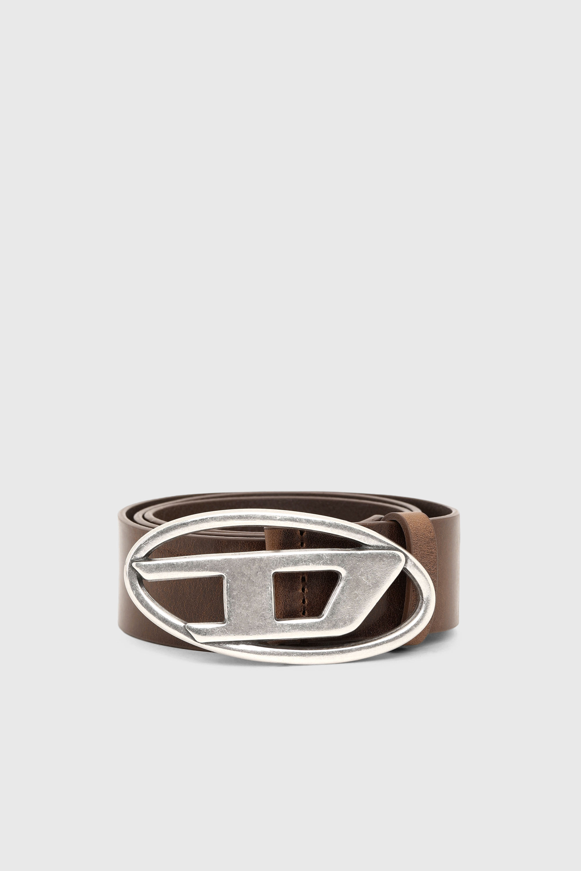 Diesel - B-1DR, Ceinture 3.9 cm en cuir avec boucle D Homme in Marron - 1
