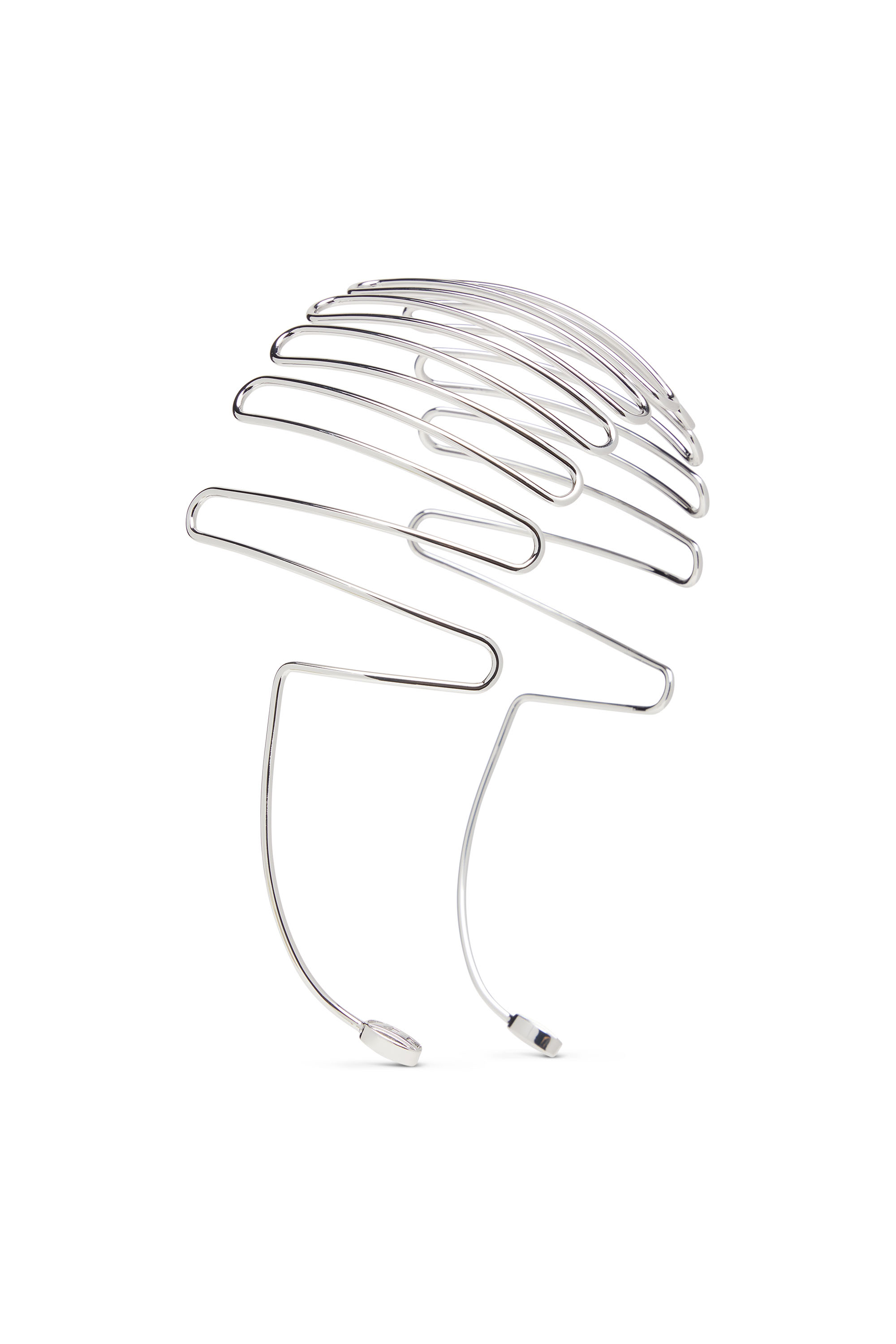 Diesel - VOLT-D HEADBAND, Damen Käfig-Stirnband mit Oval D-Logos in Silber - 2