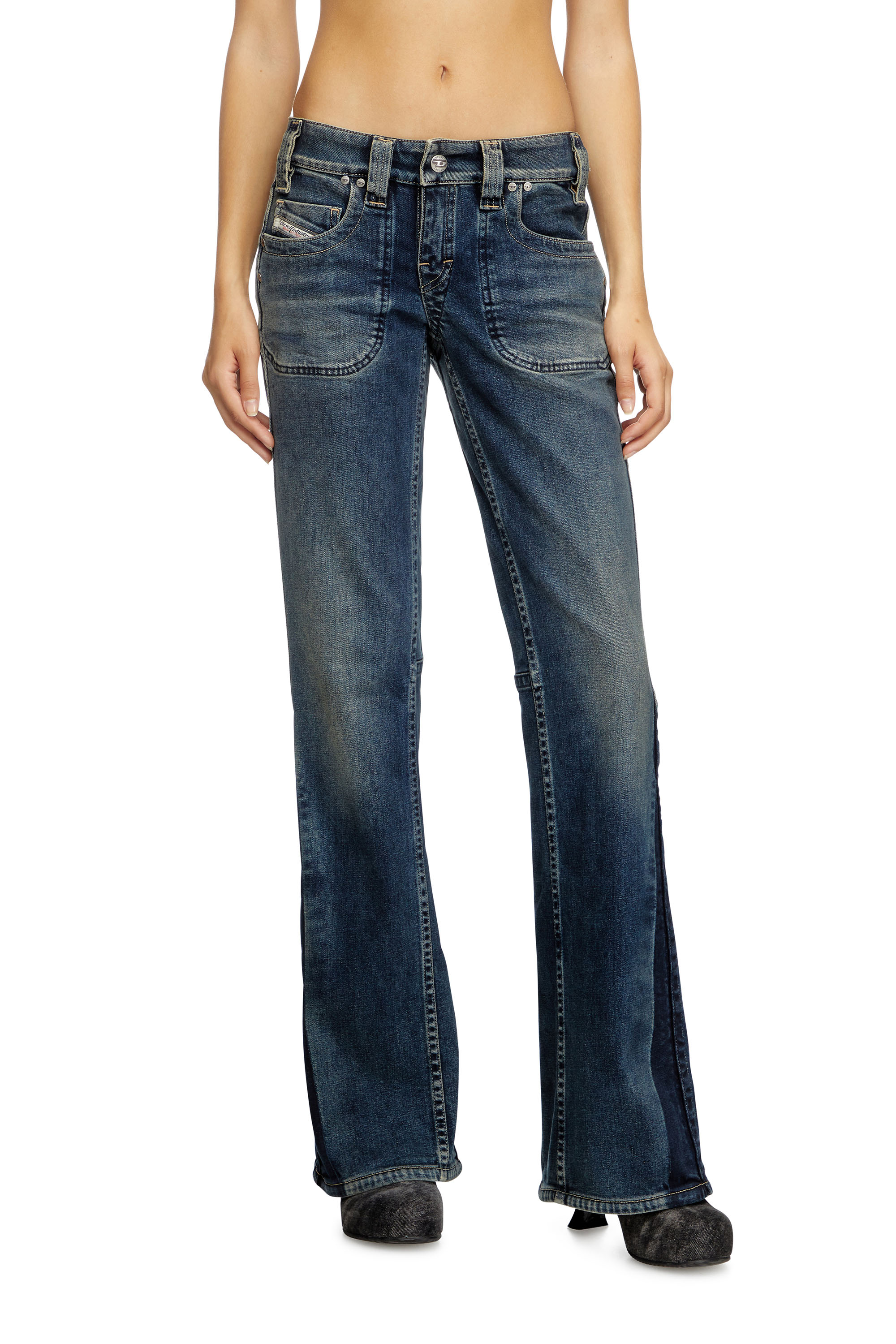 Diesel - Bootcut Jeans D-Resh 09J06 Donna, Blu medio - Image 3
