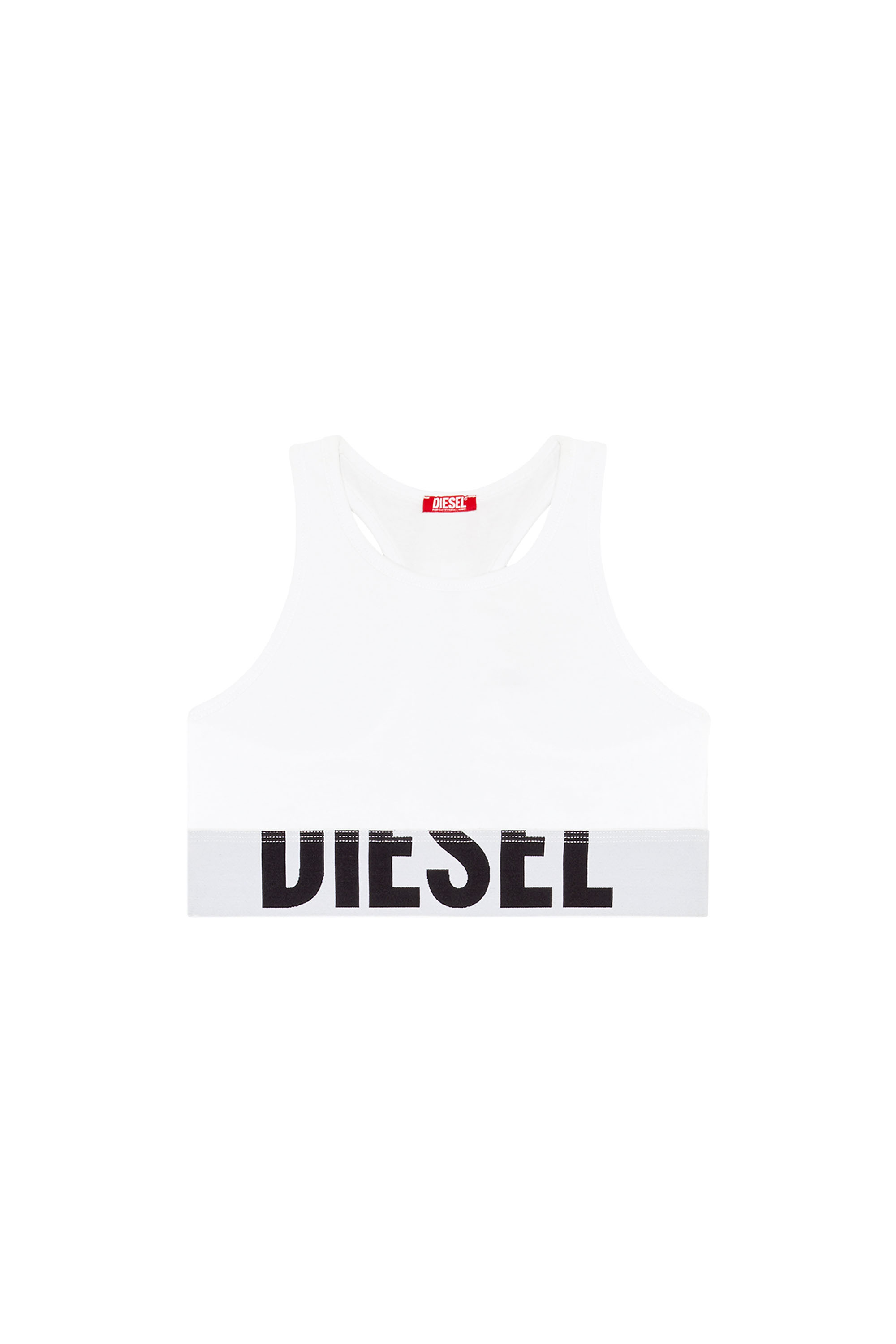 Diesel - UFSB-COTTON-RACE-BRALETTE-XL, Soutien-gorge de sport avec logo d&eacute;coup&eacute; Femme in Blanc - 2