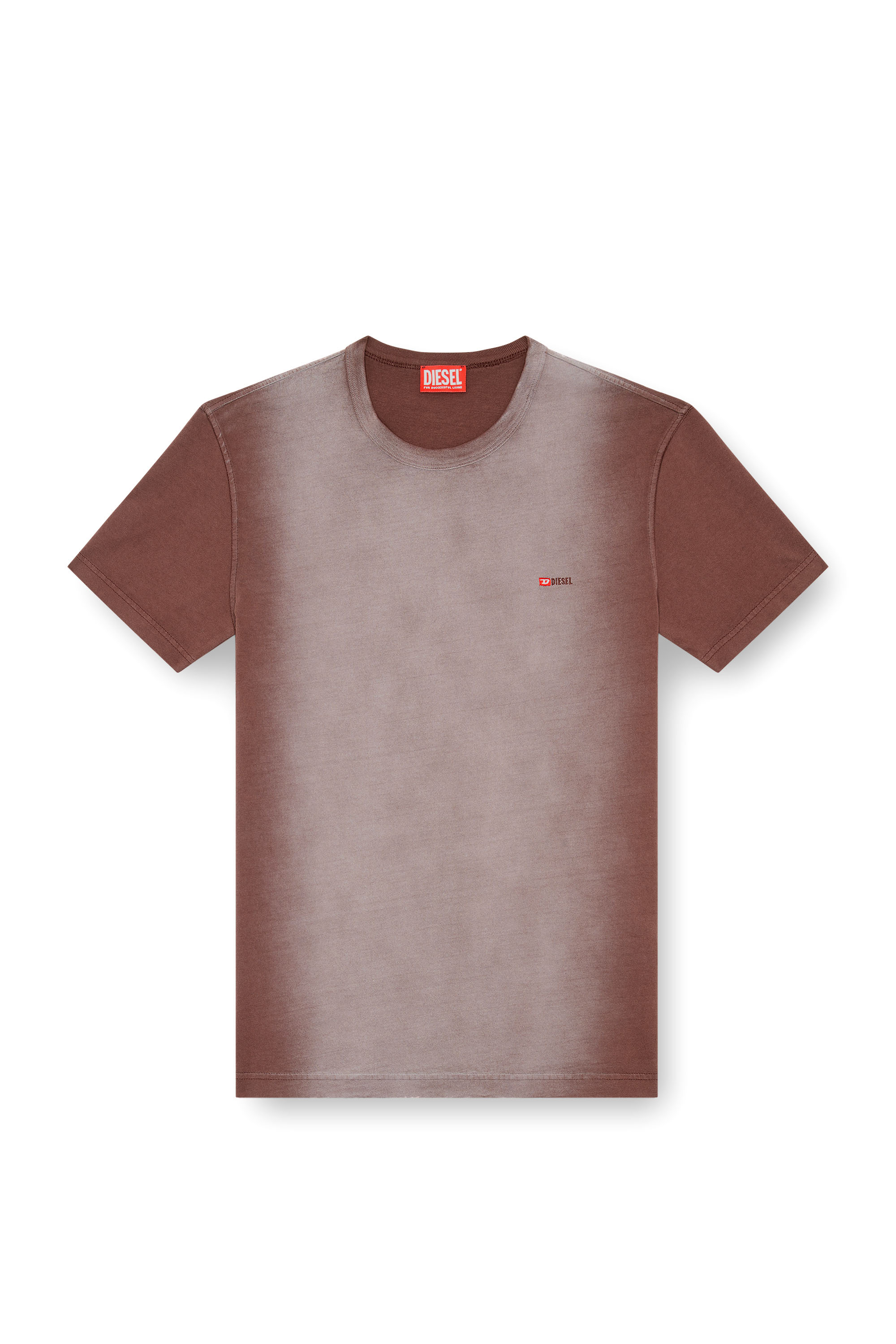 Diesel - T-ADJUST-Q2, Man's T-shirt in sprayed cotton jersey in Brown - 3