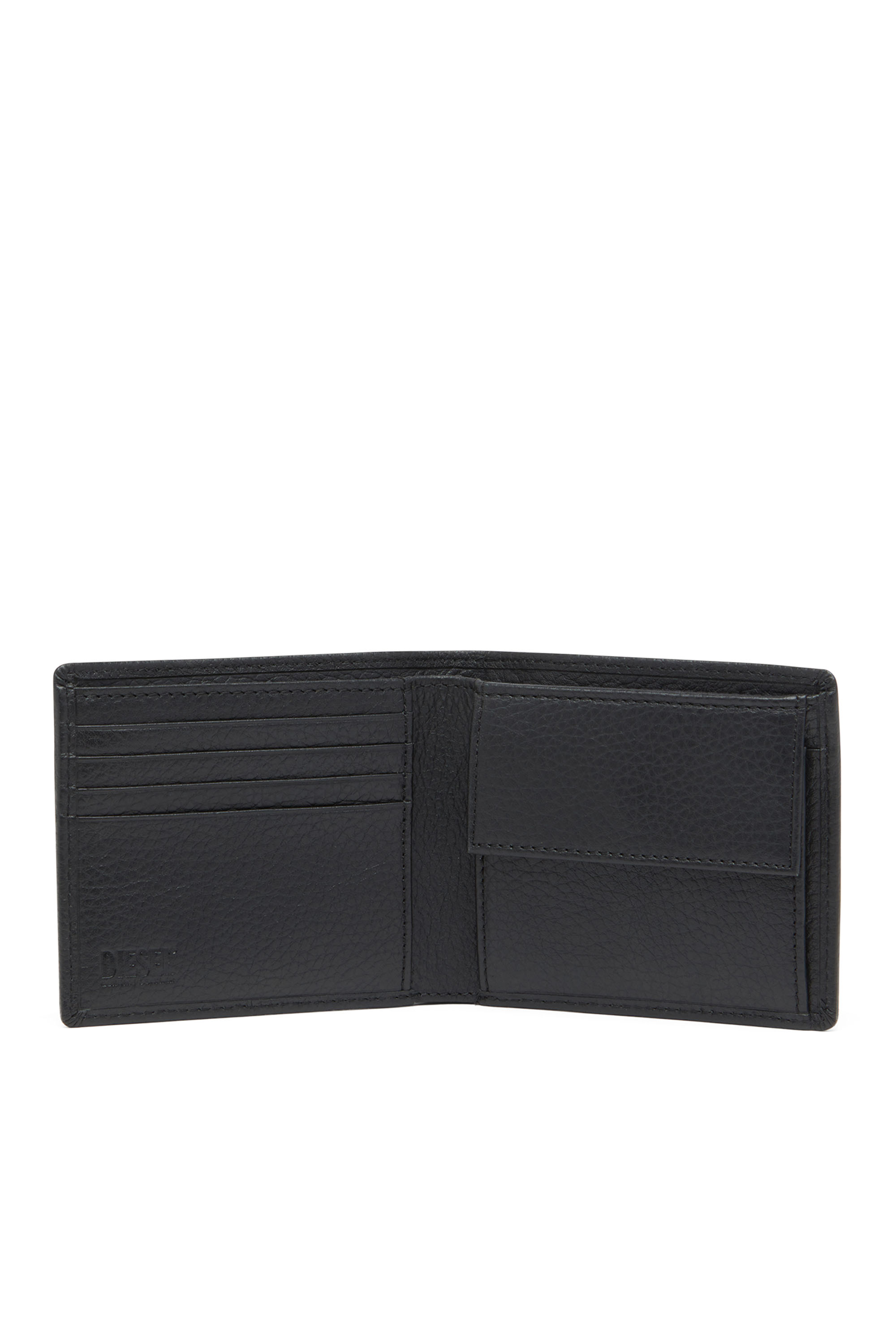 Diesel - BI FOLD COIN S, Portefeuille à deux volets en cuir grainé Homme in Noir - 3