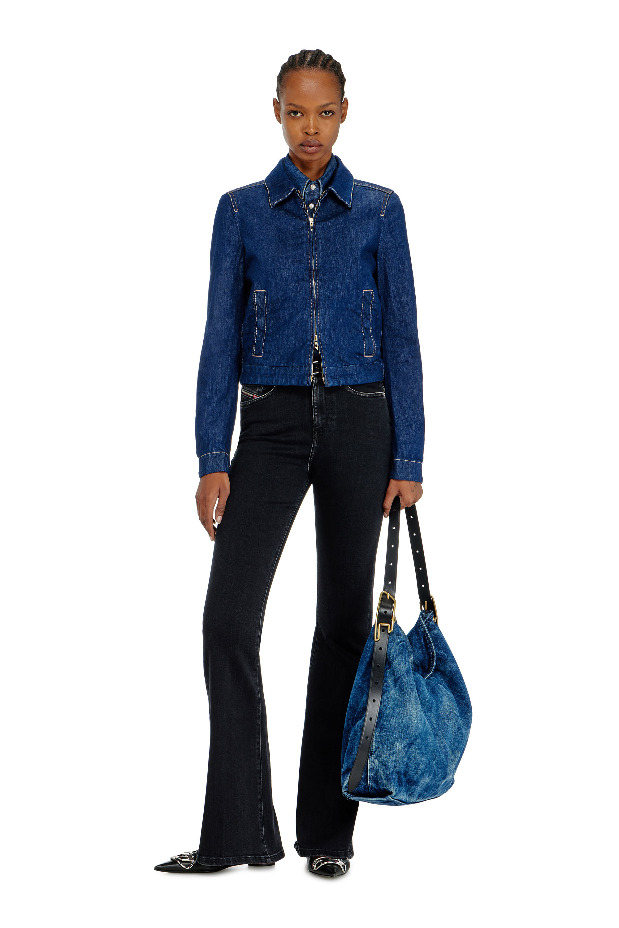 Diesel - DE-CORB, Giacca coach in denim rinse Donna in Blu - 2