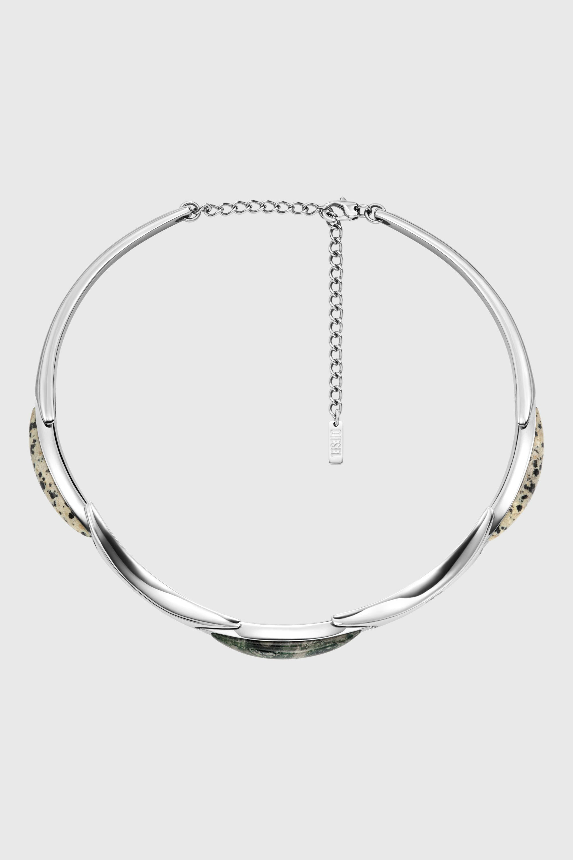 Diesel - DX167740 JEWELLERY, Collier ras du cou en acier inoxydable Mixte in Gris argent&eacute; - 2