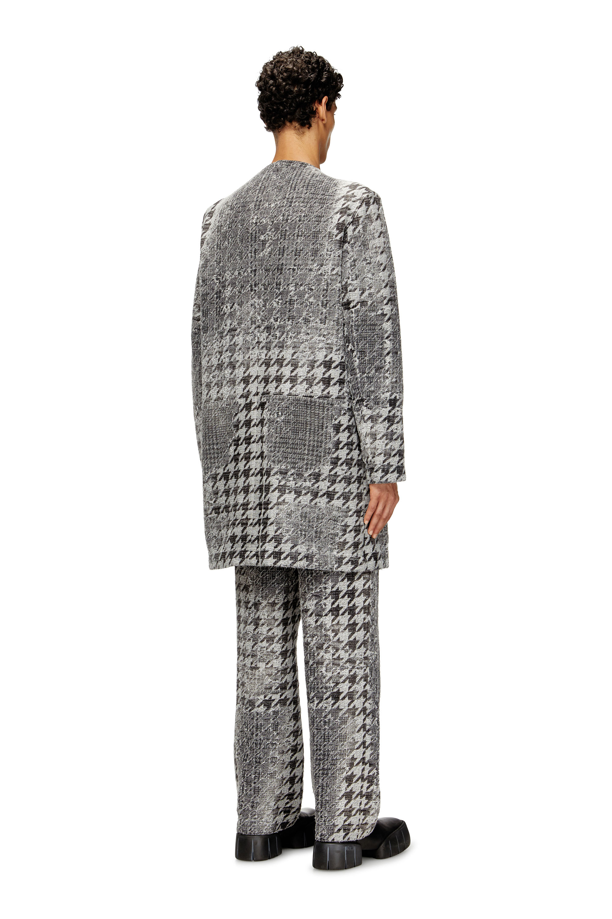 Diesel - D-LOT-FSH, Manteau en denim jacquard motif Prince-de-Galles Mixte in Polychrome - 4