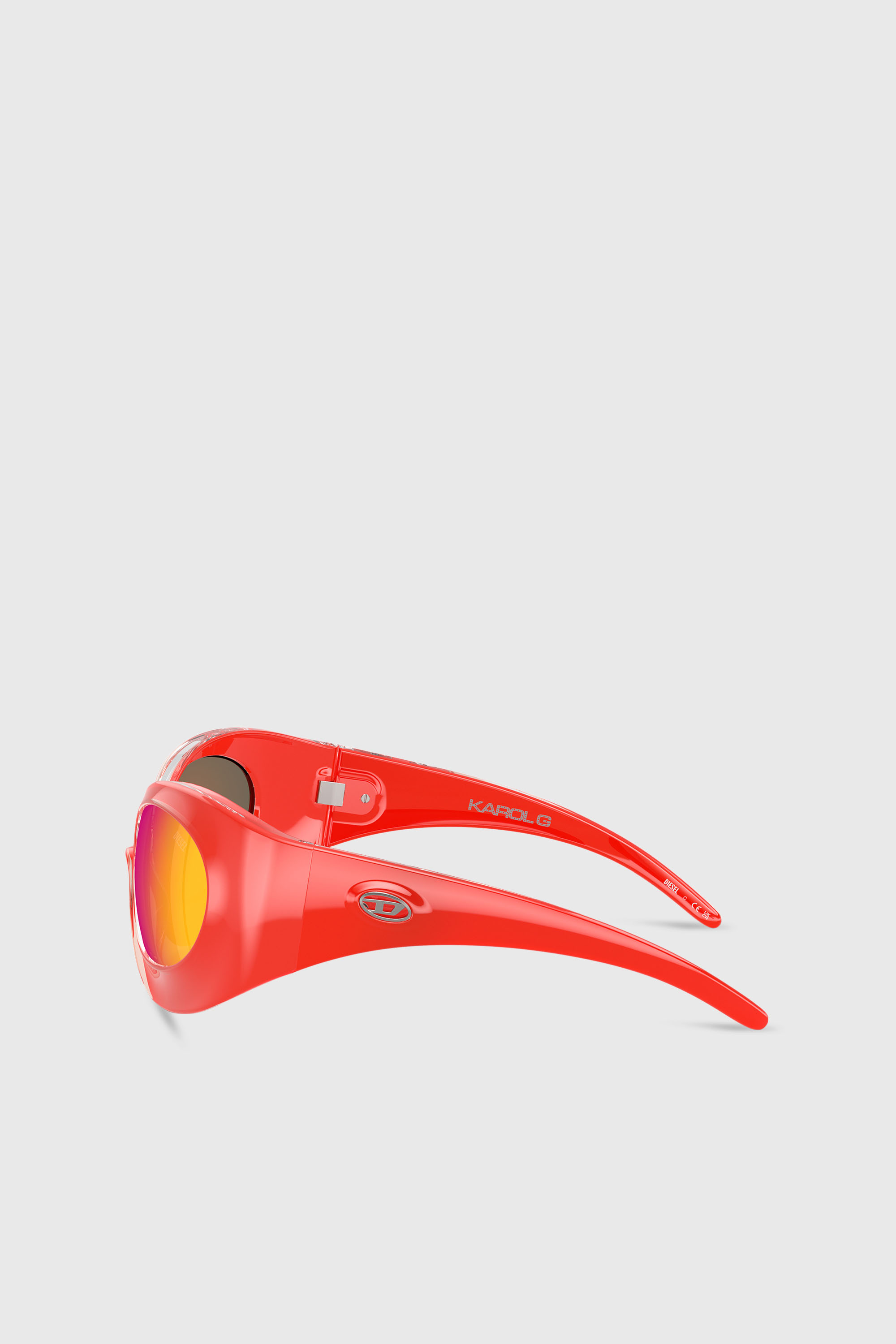 Diesel - Tropik_ta Sunnies, Unisex Sonnenbrille mit Wickelform in Orange - 2