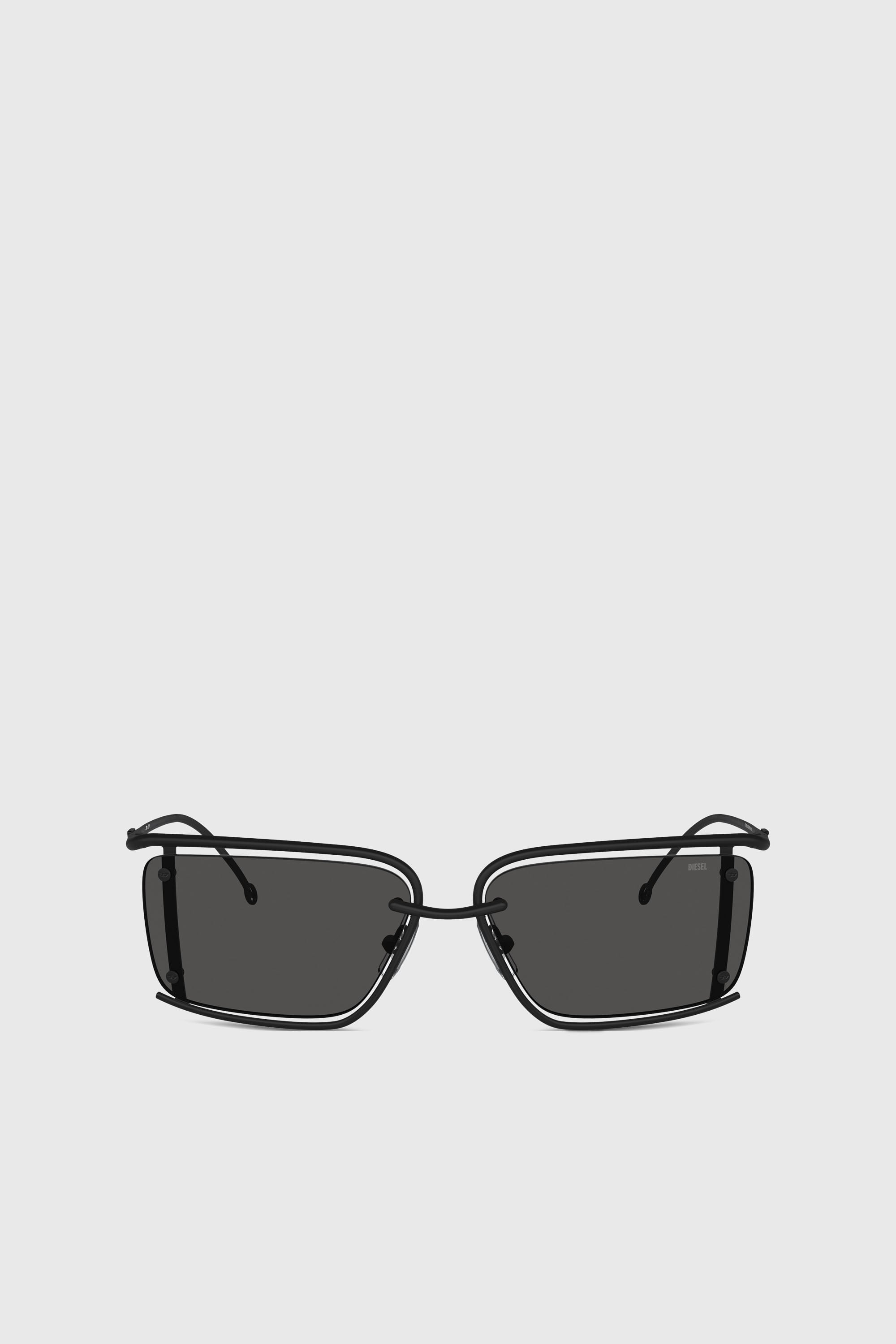 Diesel - 0DL1002, Unisex Rechteckiges Modell Brille in Schwarz - 1