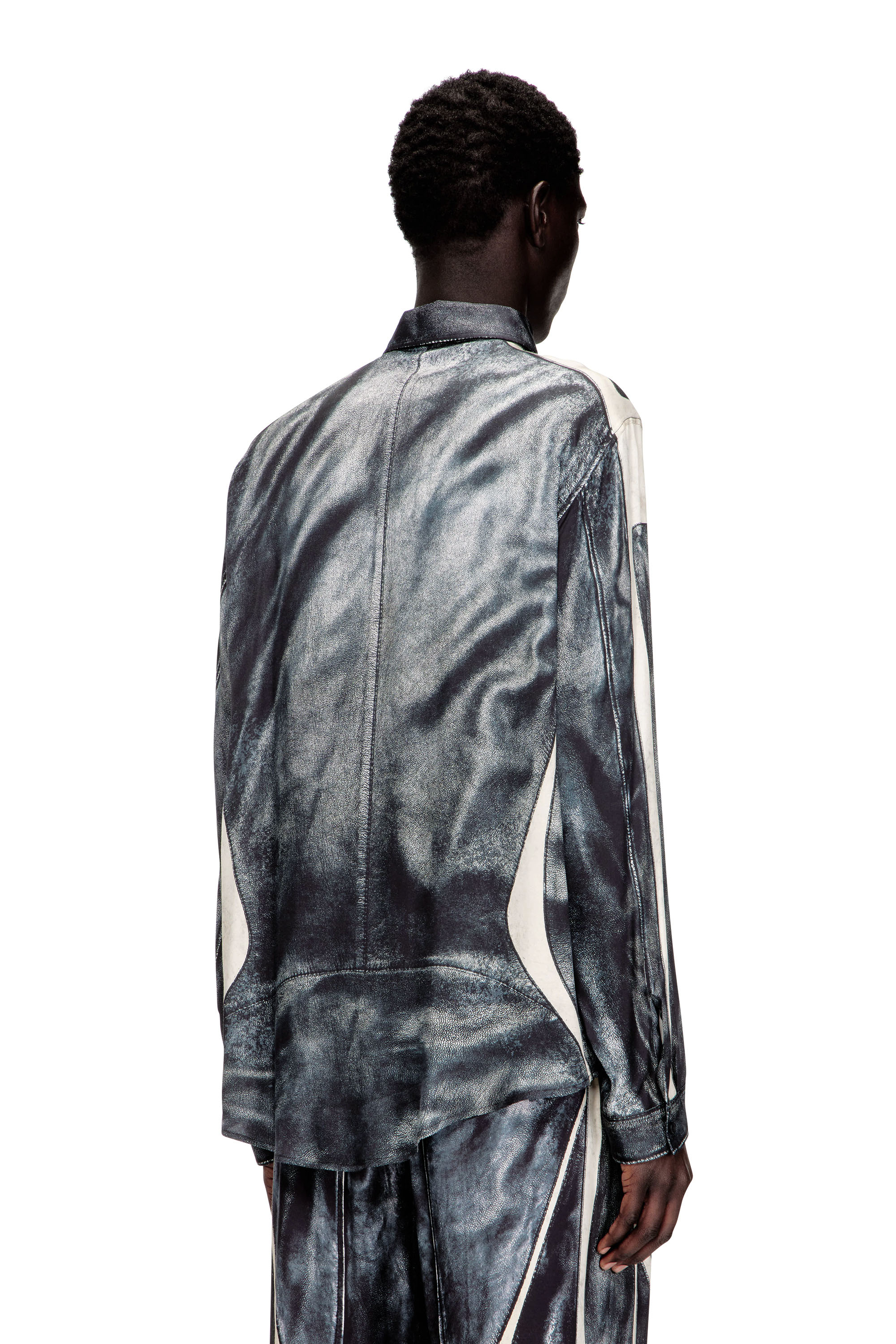 Diesel - S-SIMPLY-BMCZ, Camicia in viscosa stampata con zip frontale Uomo in ToBeDefined - 4