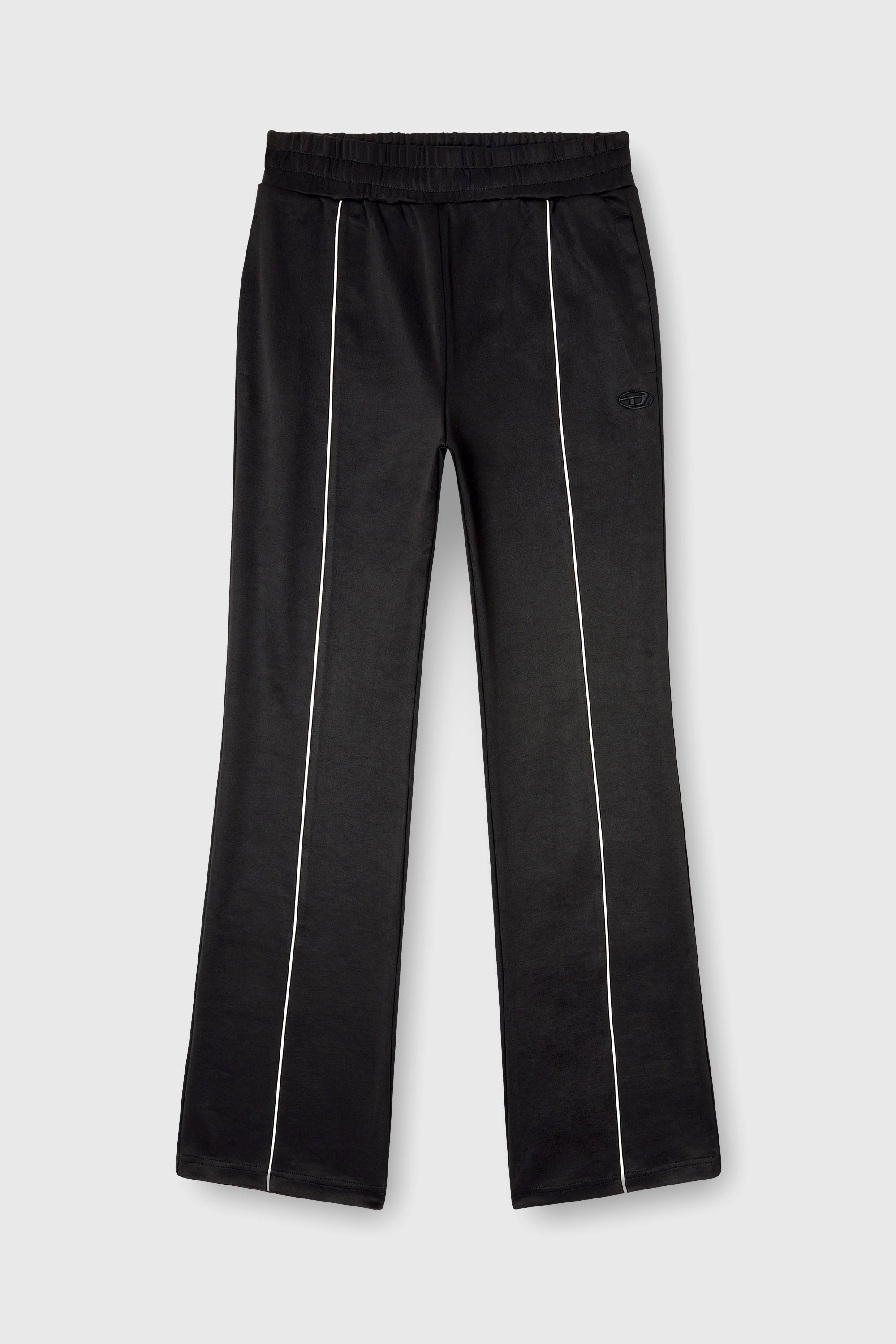 Diesel - P-LOCKINGIN-OD, Damen Trainingshose mit kontrastierender Paspel in Schwarz/Weiss - 2