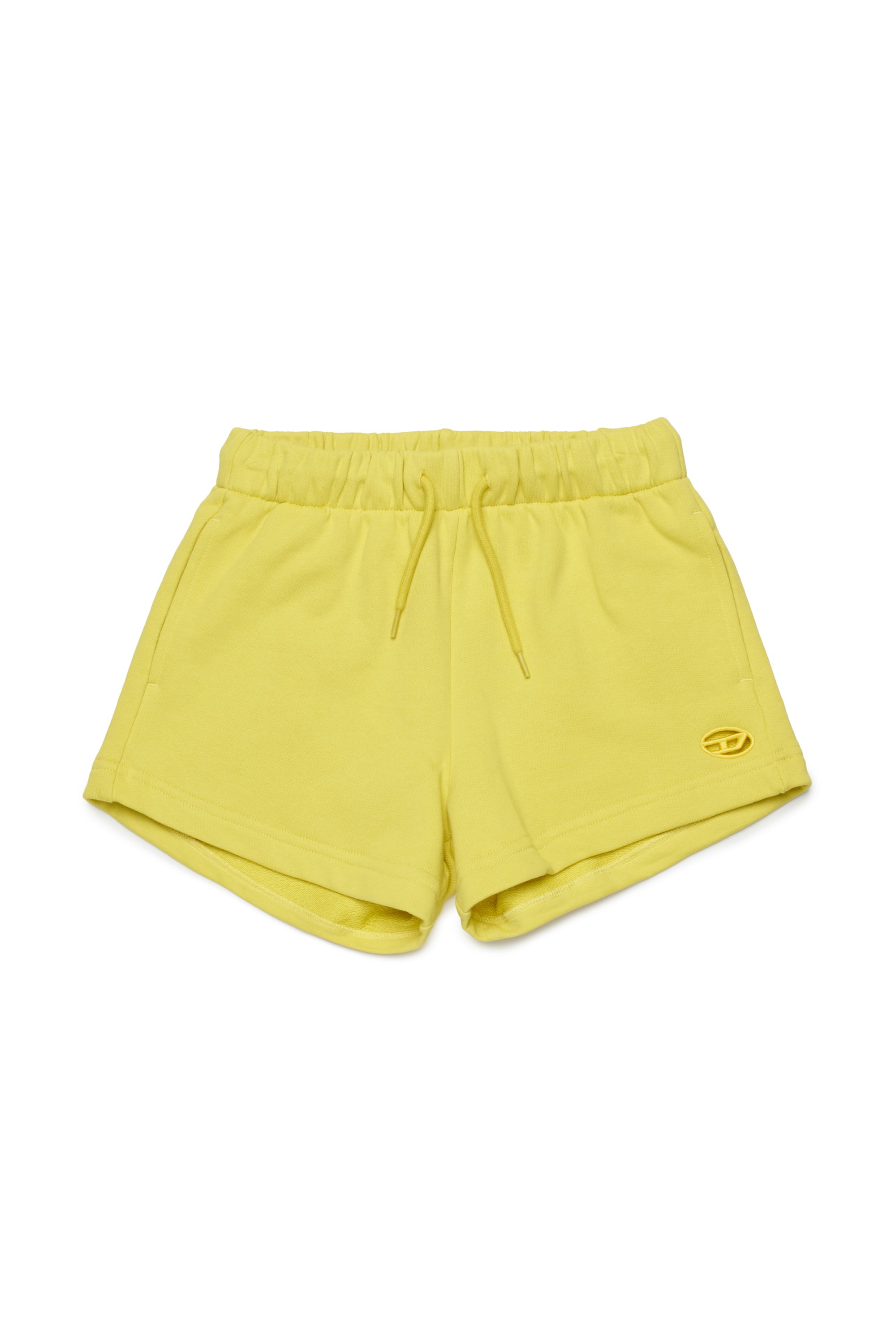 Diesel - PAGL, Short de survêtement avec cut-out à logo Oval D Femme in Jaune - 1