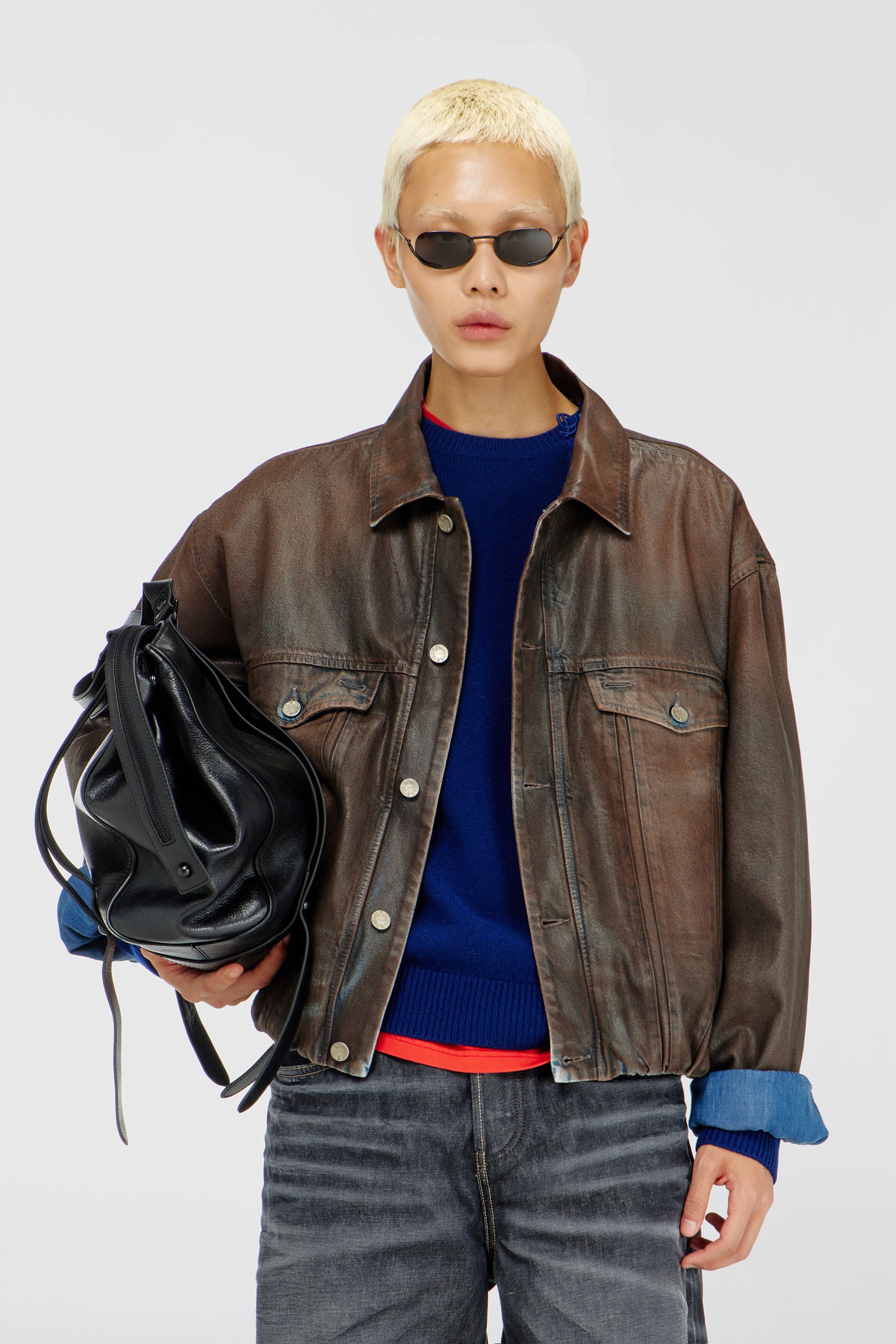 Diesel - D-MORVI-S, Veste trucker en denim enduit Mixte in ToBeDefined - 1