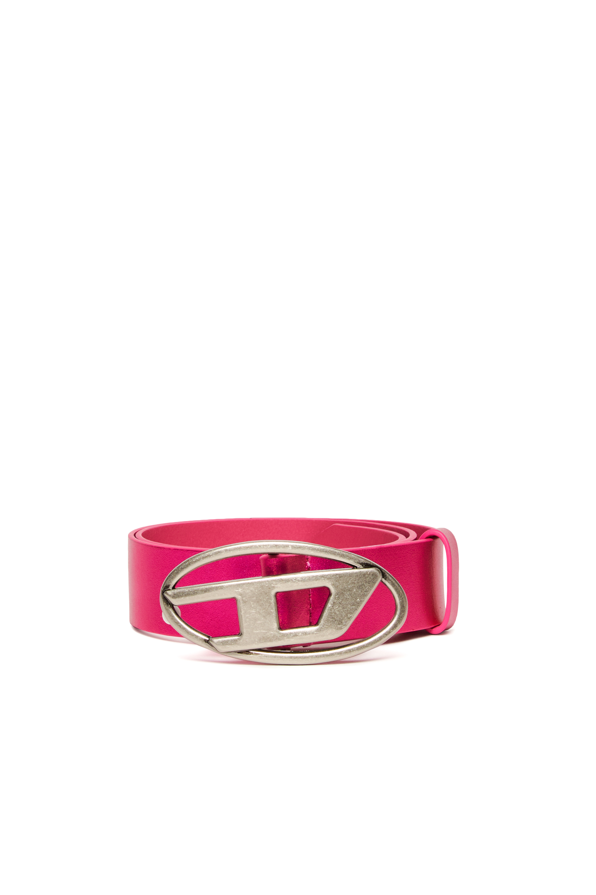 Diesel - B1DR, Cintura in pelle con fibbia D ovale Unisex in Rosa - 1