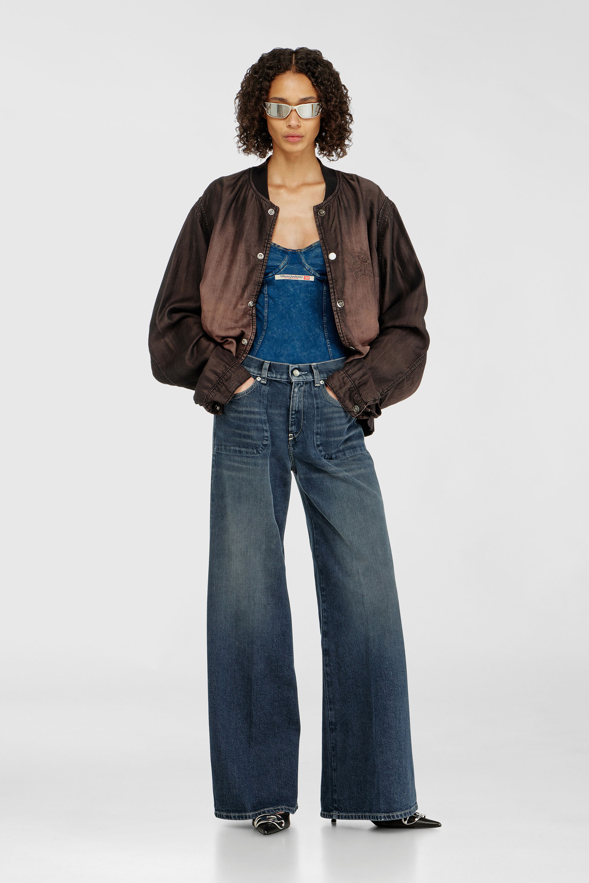 Diesel - Woman's Flare Jeans 1978 D-Akemi 007EI, Dark Blue - 1