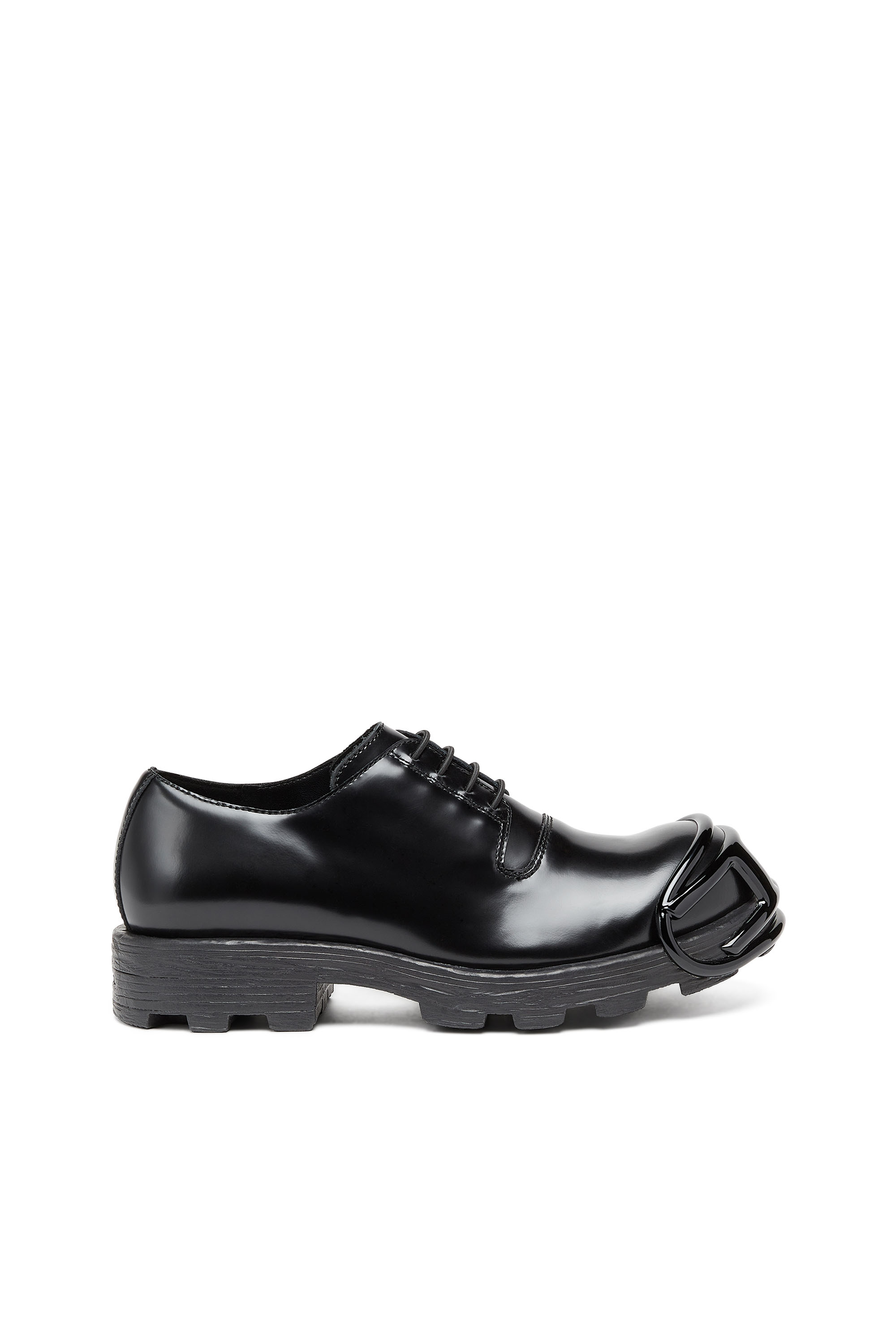 Diesel - D-HAMMER SO D, D-Hammer-Scarpe lace-up in pelle con puntale oval D Uomo in Nero - 1