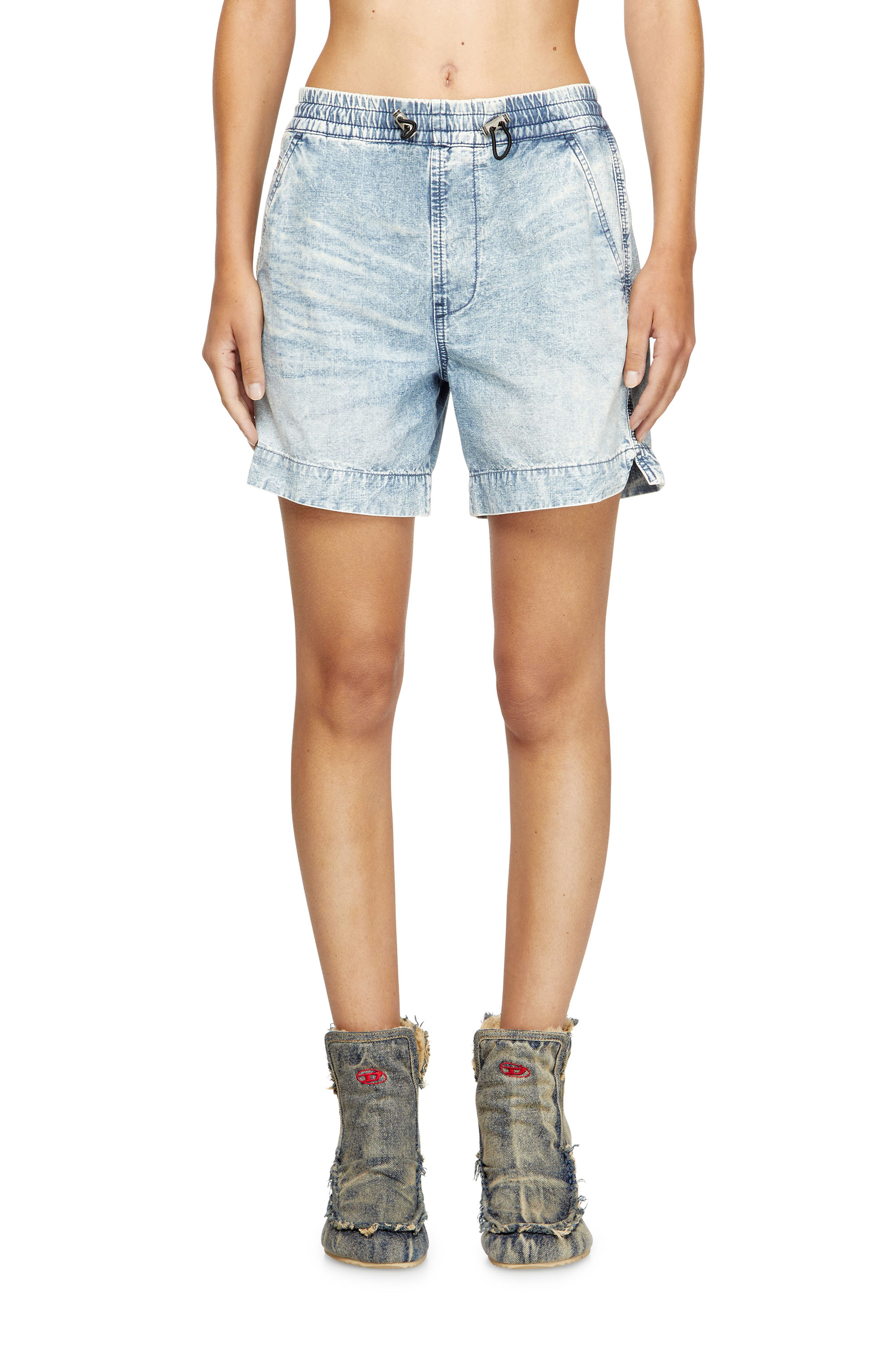 Diesel - D-TENNI-S, Short en denim marbré Mixte in Bleu - 4