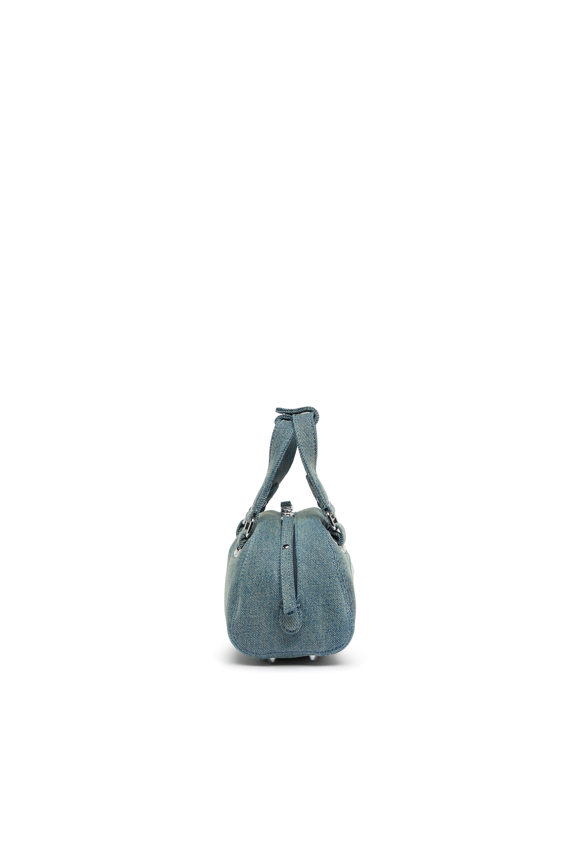 Diesel - 1DR DOME SOFT CROSSBODY, 1DR Dome-Petit sac bowling en denim avec logo Oval D Mixte in Bleu - 4