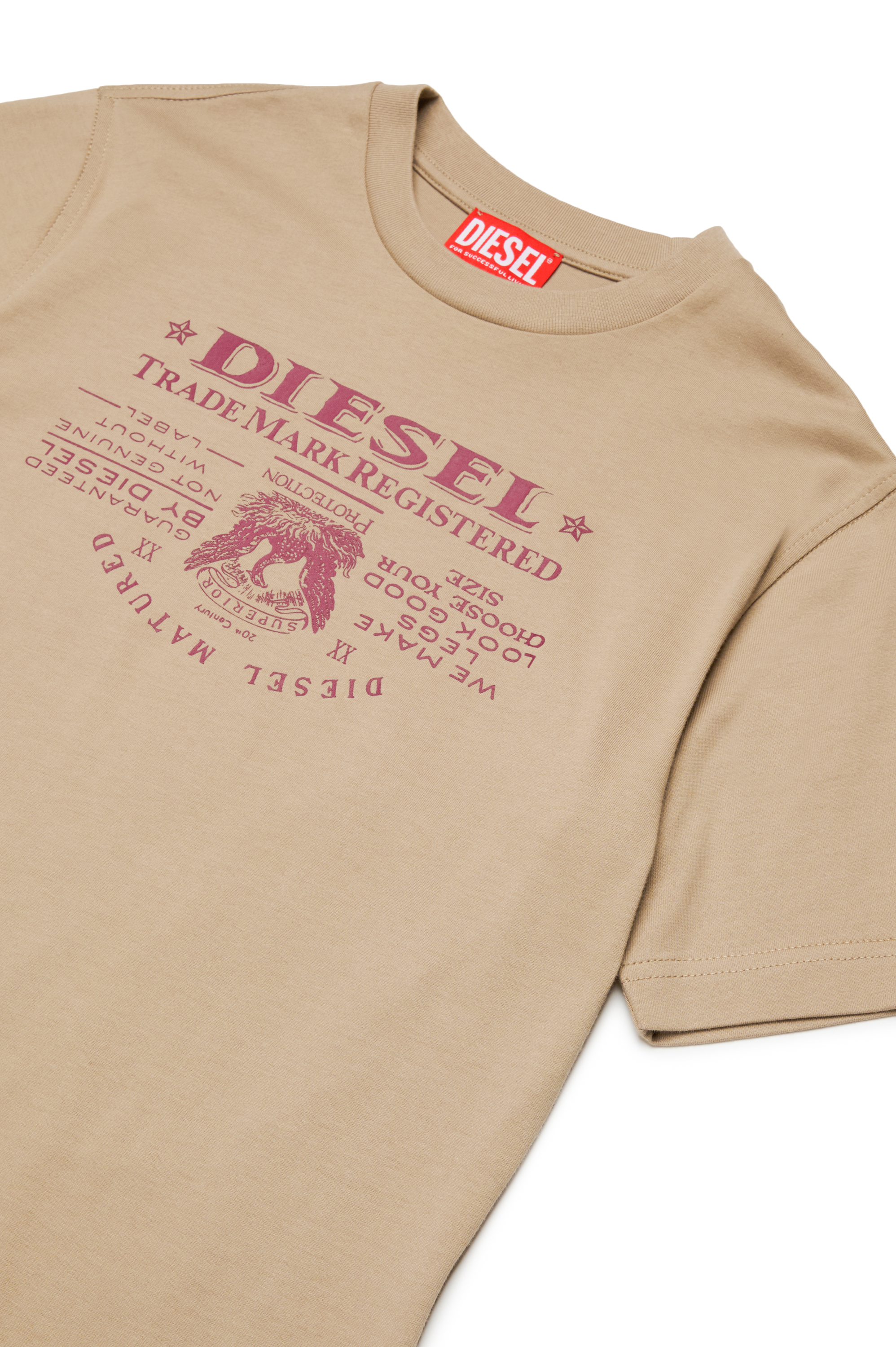 Diesel - TJUSTL4 OVER, T-shirt avec imprimé empiècement jacron Homme in Marron - 3