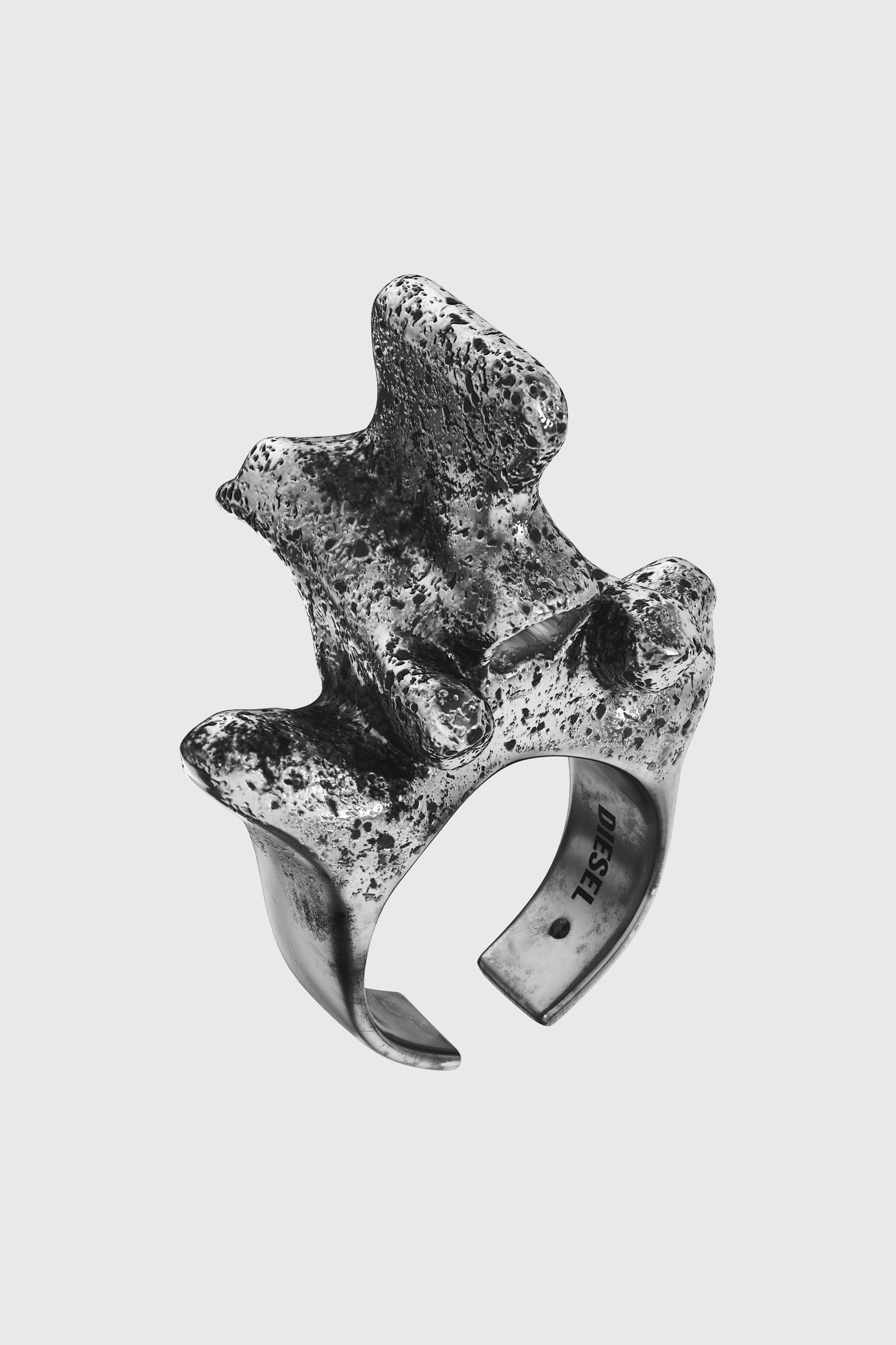 Diesel - DX1708040 JEWELLERY, Unisex Ring mit silberfarbenem Mittelst&uuml;ck in Dunkelgrau - 1