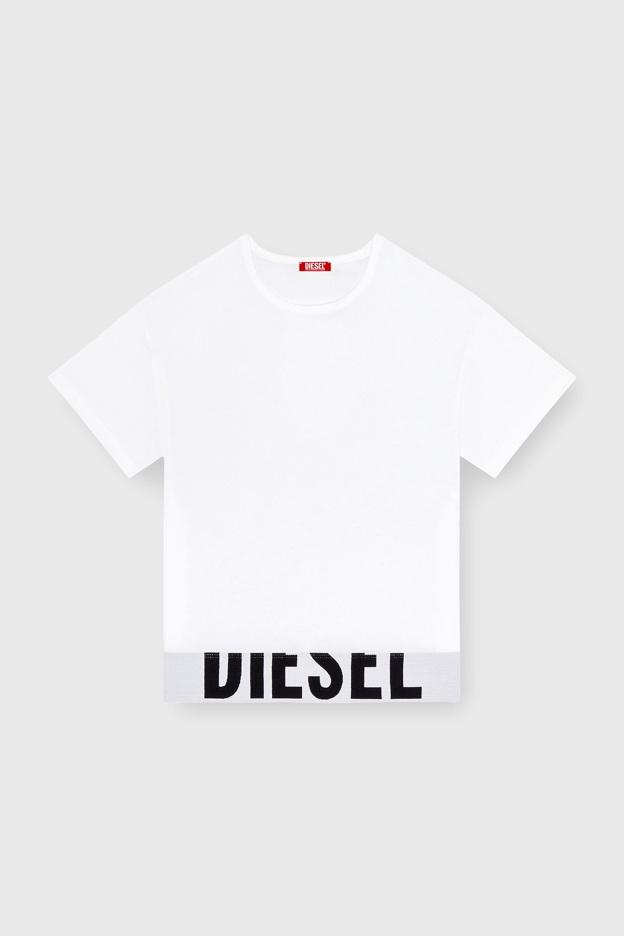 Diesel - UFTEE-SPORT-CROPPED-T-SHIRT, Crop top sportivo con fascia logo Donna in Bianco - 2