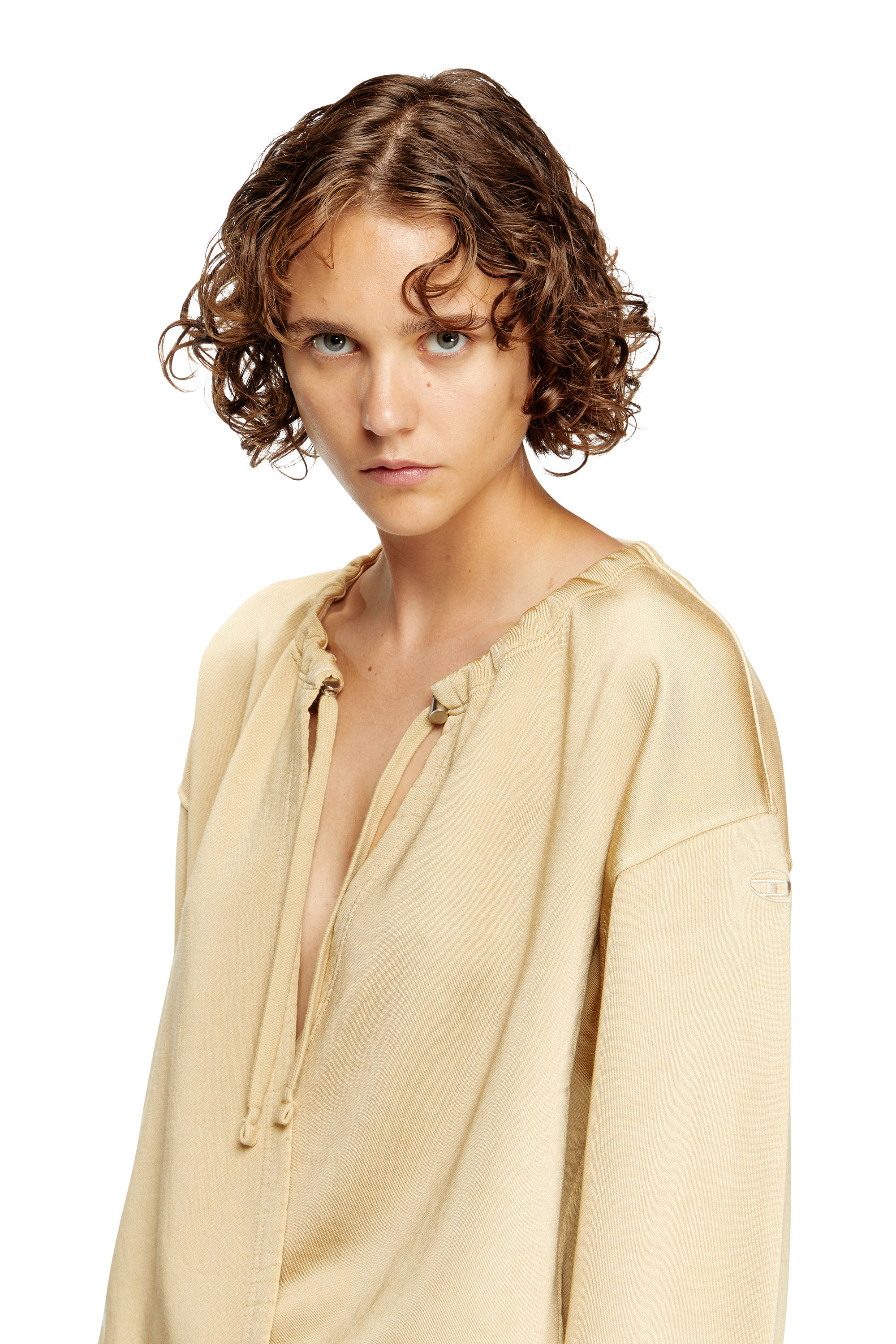 Diesel - D-CREED, Abito drappeggiato con ruche Donna in Marrone - 4