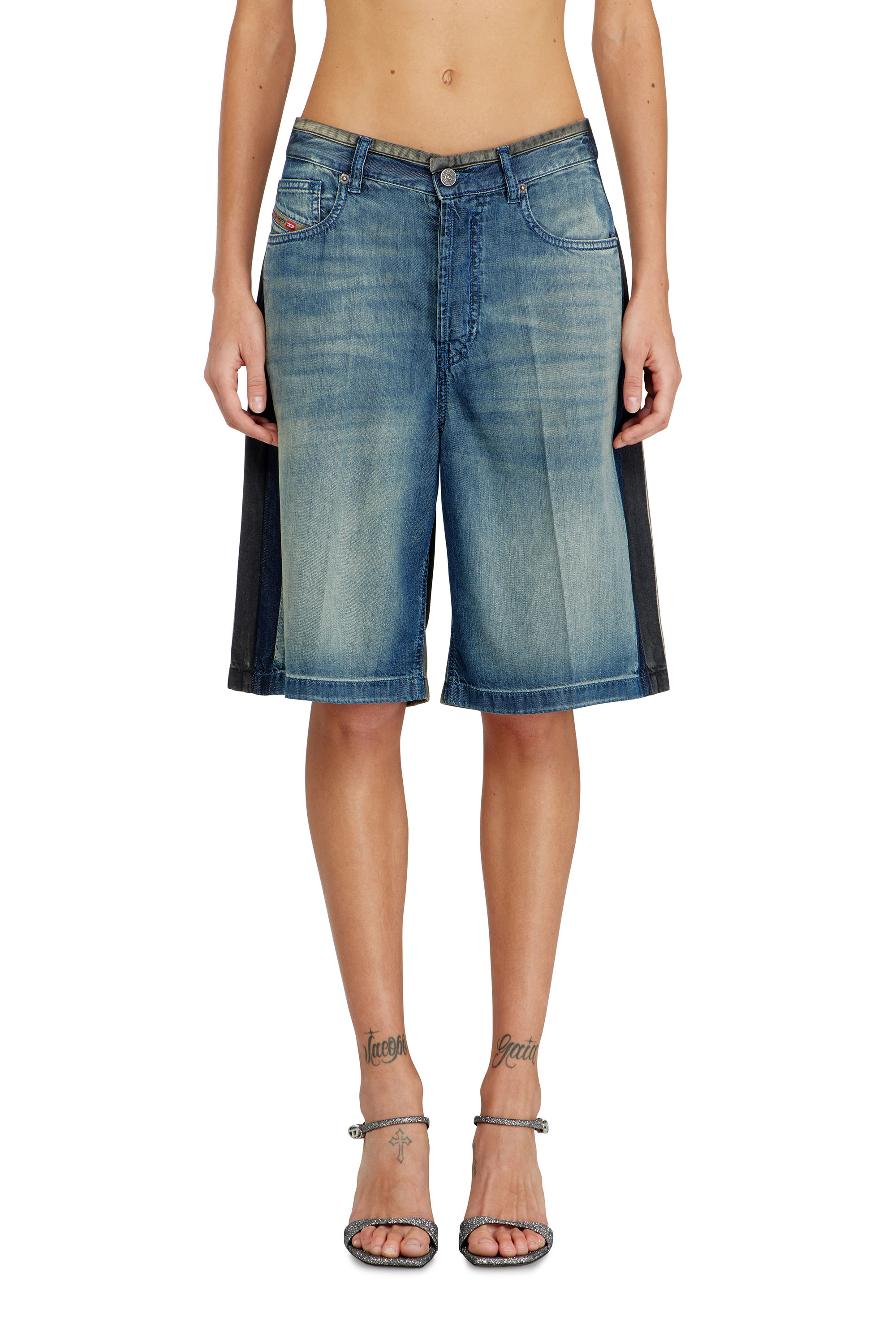 Diesel - DE-SIRE-SHORT-S1, Bermuda in denim con lavaggi a contrasto Donna in ToBeDefined - 1