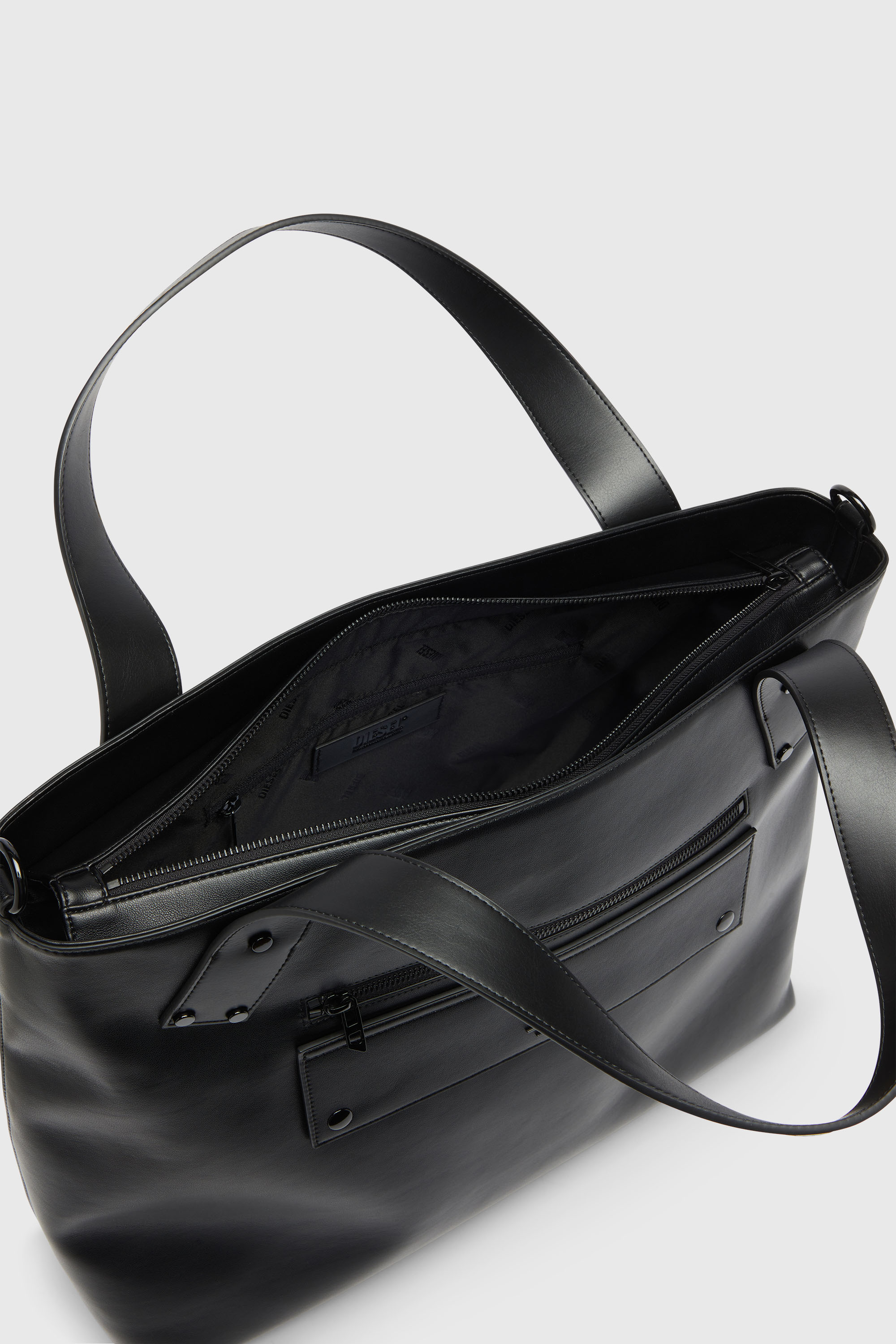 Diesel - RIVET-D TOTE E\W, Rivet-D - Shopping bag con zip e tasca con patta Uomo in Nero - 3