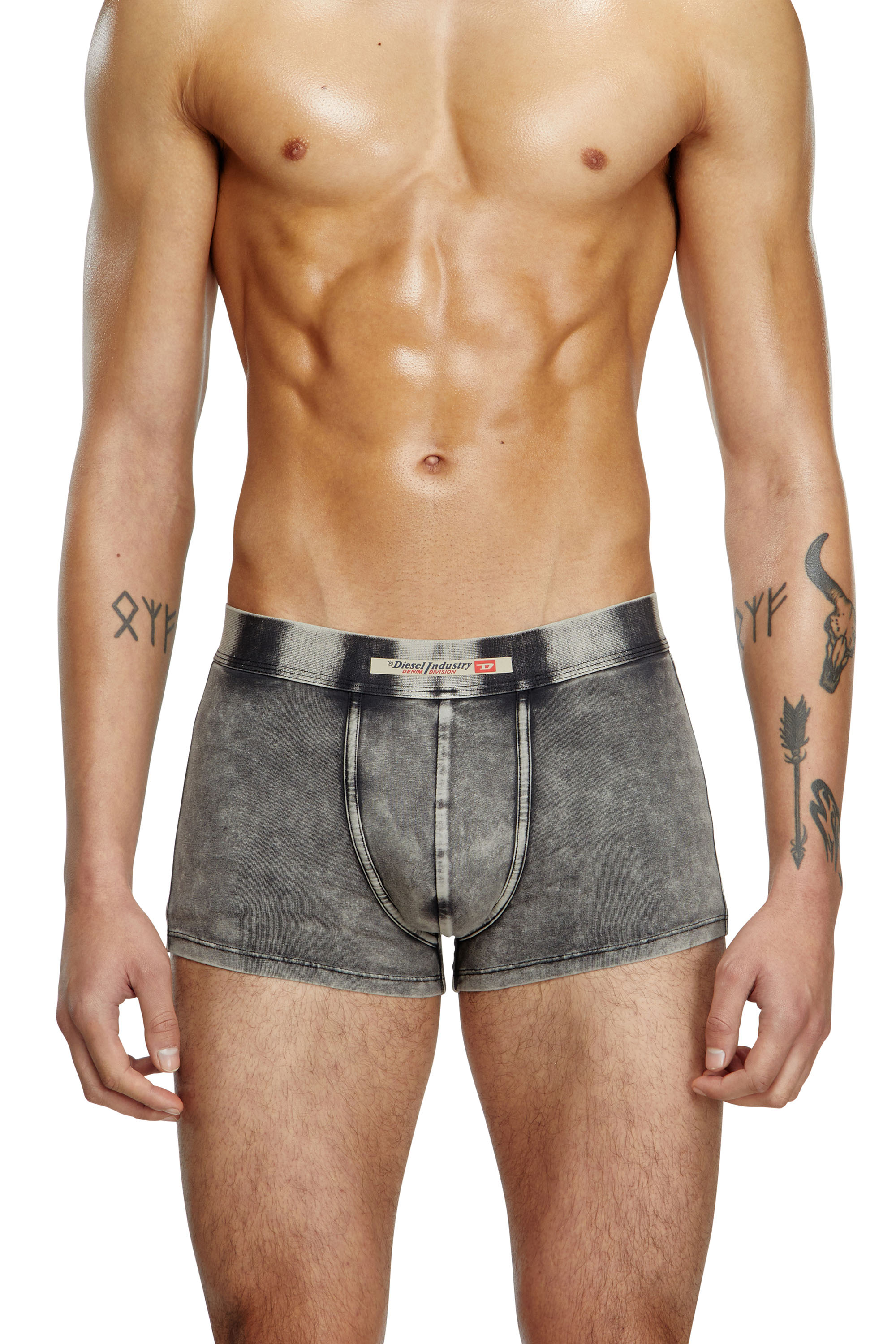 Diesel - UMBX-DAMIEN-H, Boxer en coton effet denim Homme in Noir - 2