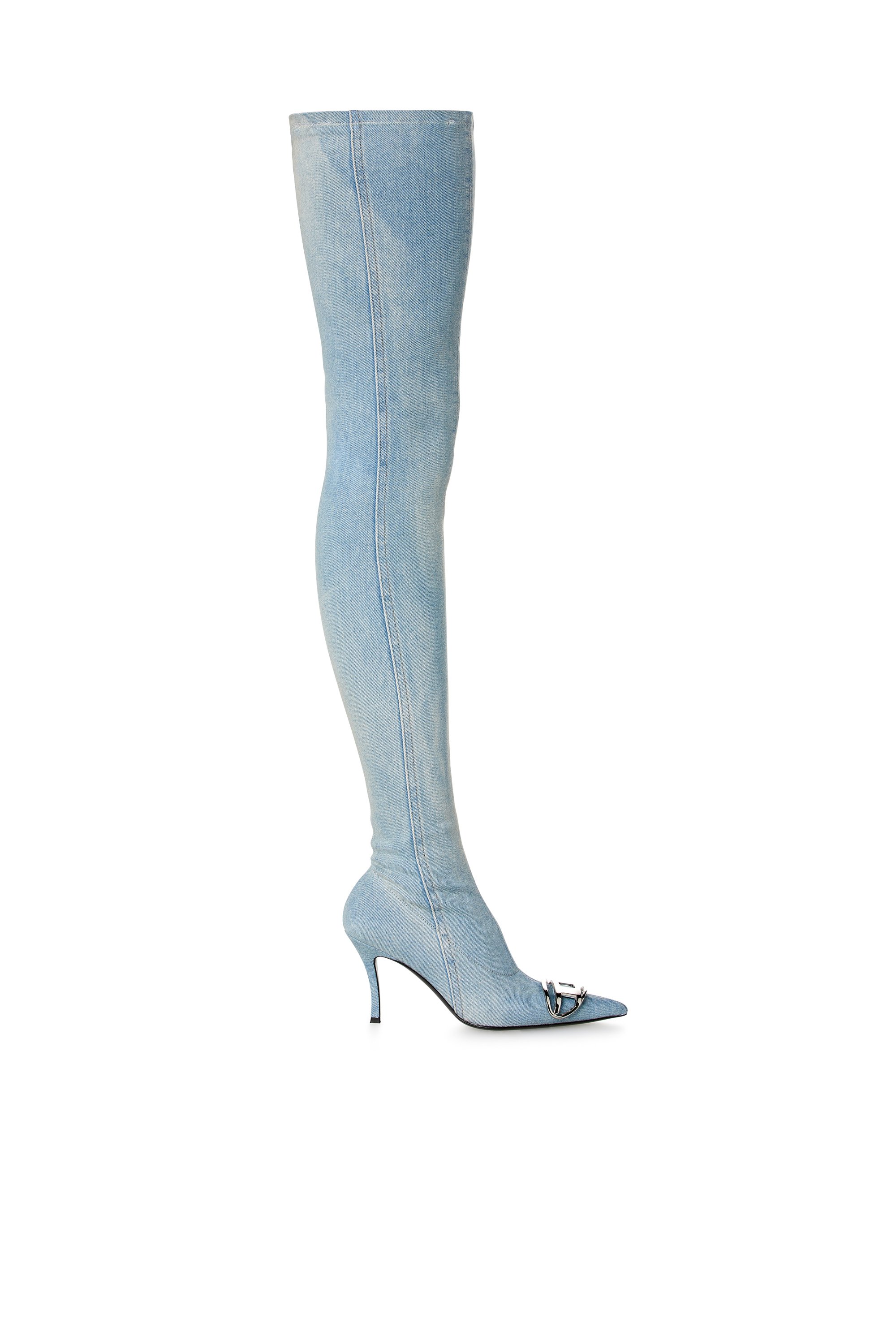 Diesel - D-VENUS TBT D, Femme D-Venus-Cuissardes en denim délavé in Bleu - Image 1