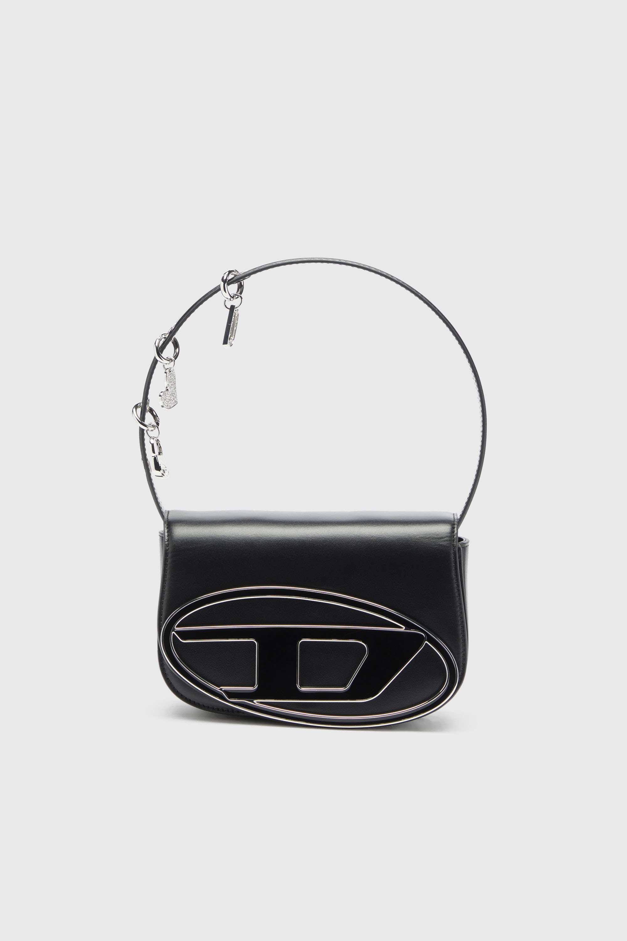 Diesel - 1DR, 1DR - Sac iconique &agrave; bandouli&egrave;re en cuir avec breloques poign&eacute;e Femme in Noir - 2