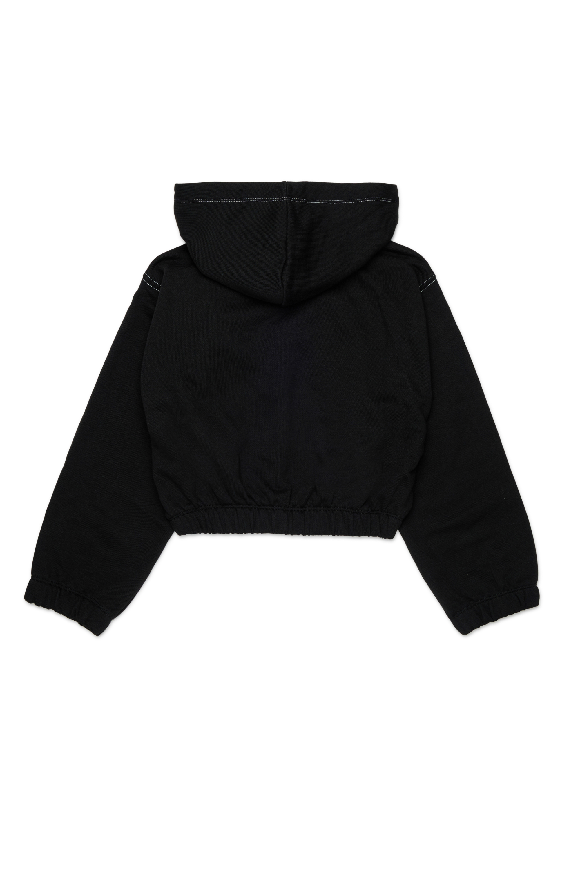 Diesel - SROSET, Sweat &agrave; capuche avec appliqu&eacute; rose en denim Femme in Noir - 2