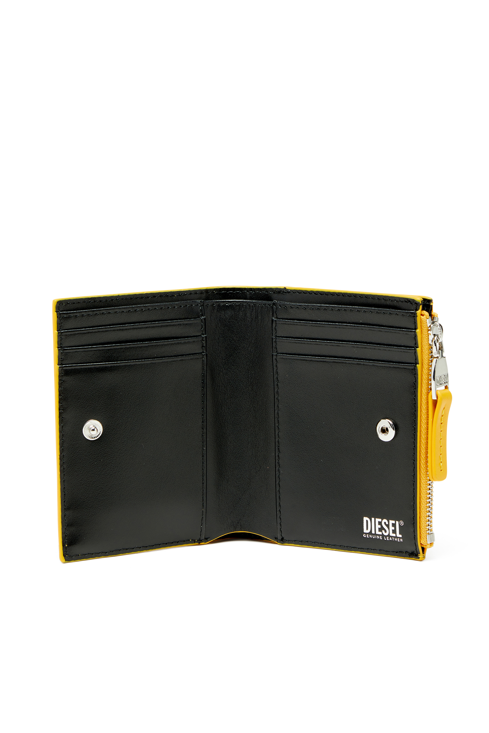 Diesel - 1DR BI-FOLD ZIP II, Portafoglio a libro small in pelle Donna in Giallo - 3
