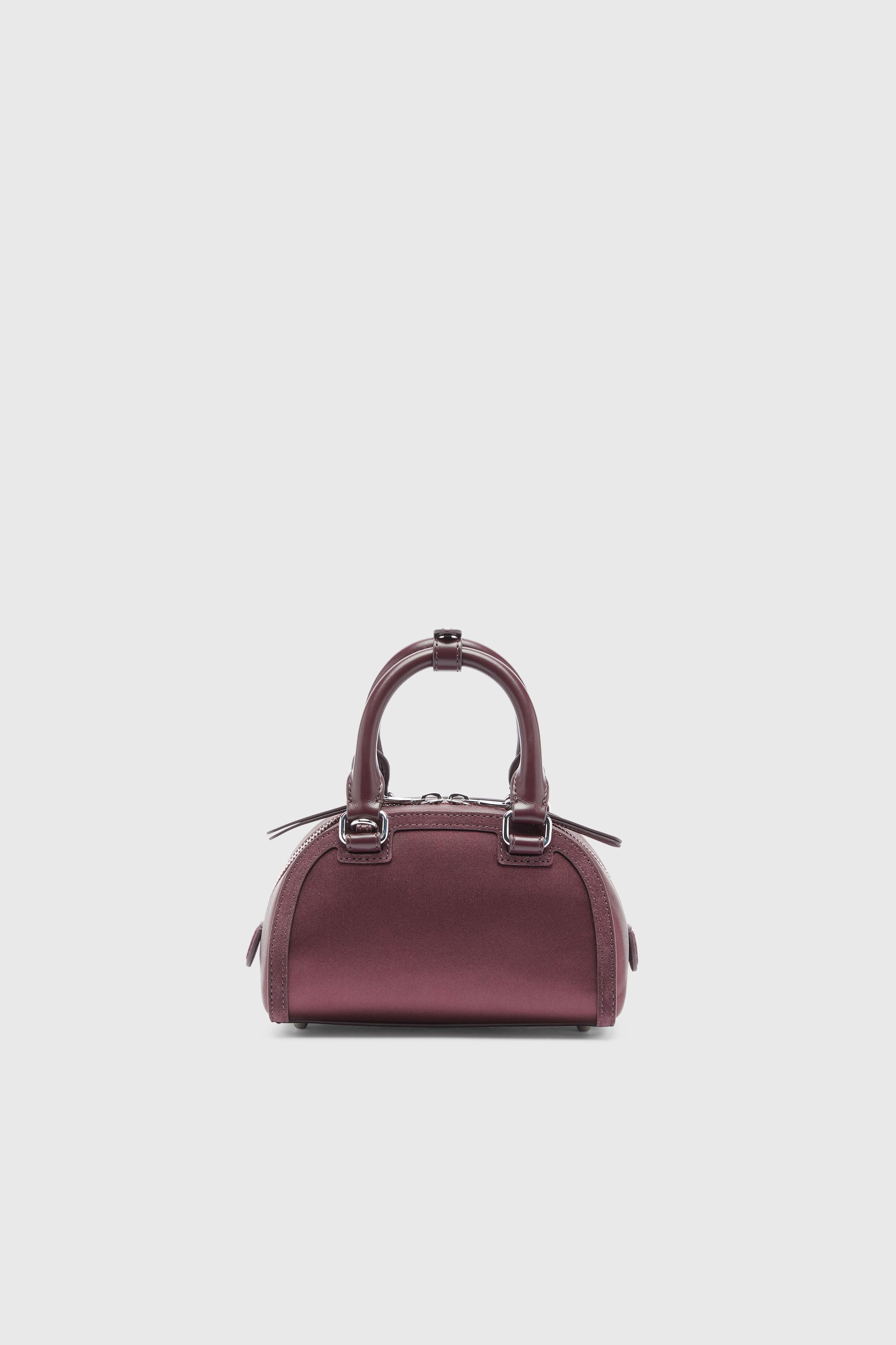 Diesel - 1DR DOME CROSSBODY, 1DR Dome - Petit sac bandouli&egrave;re en satin et su&egrave;de Femme in Rouge - 2