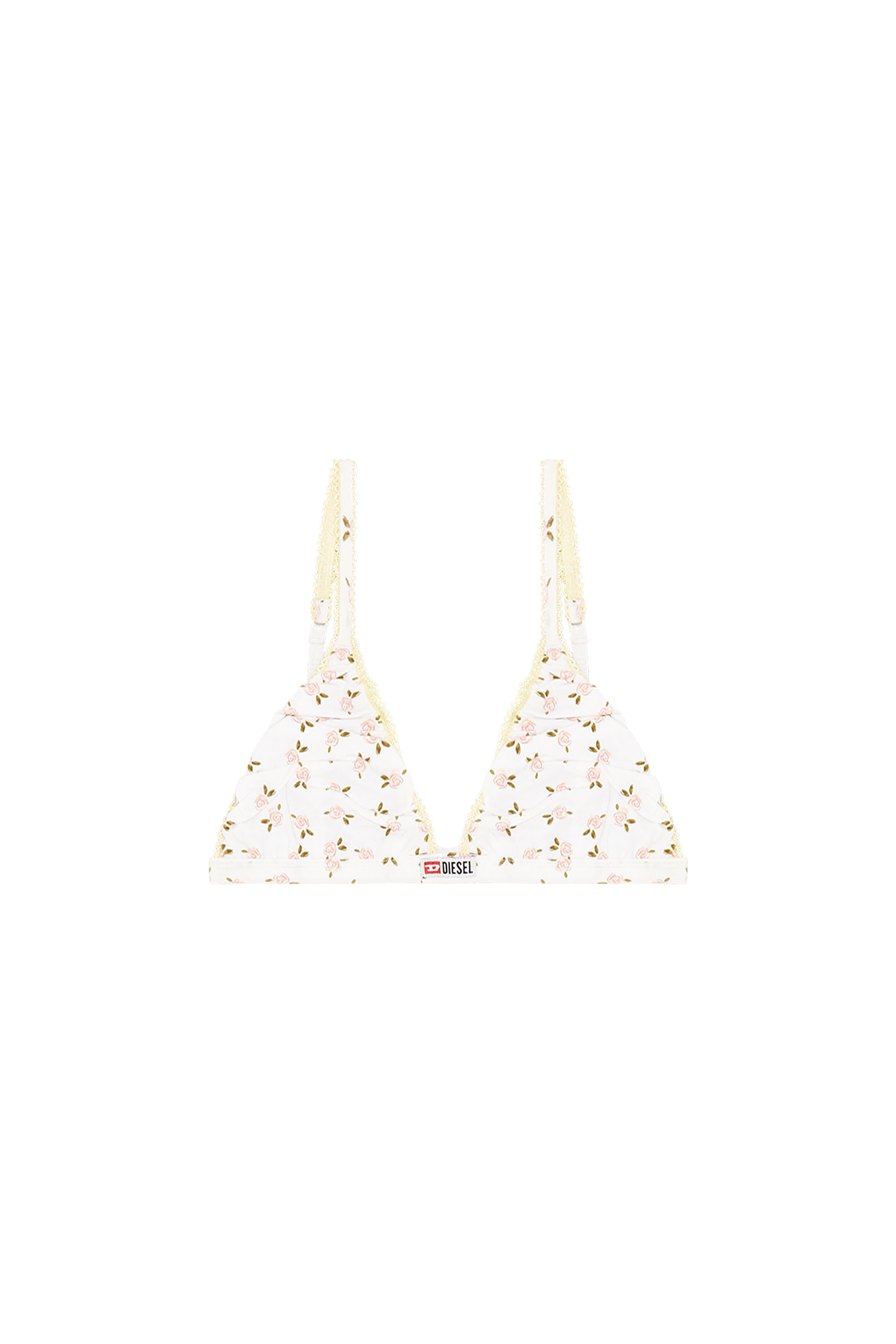 Diesel - JANA-D-CORE, Soutien-gorge triangle en coton &agrave; imprim&eacute; floral all-over Femme in Blanc - 3