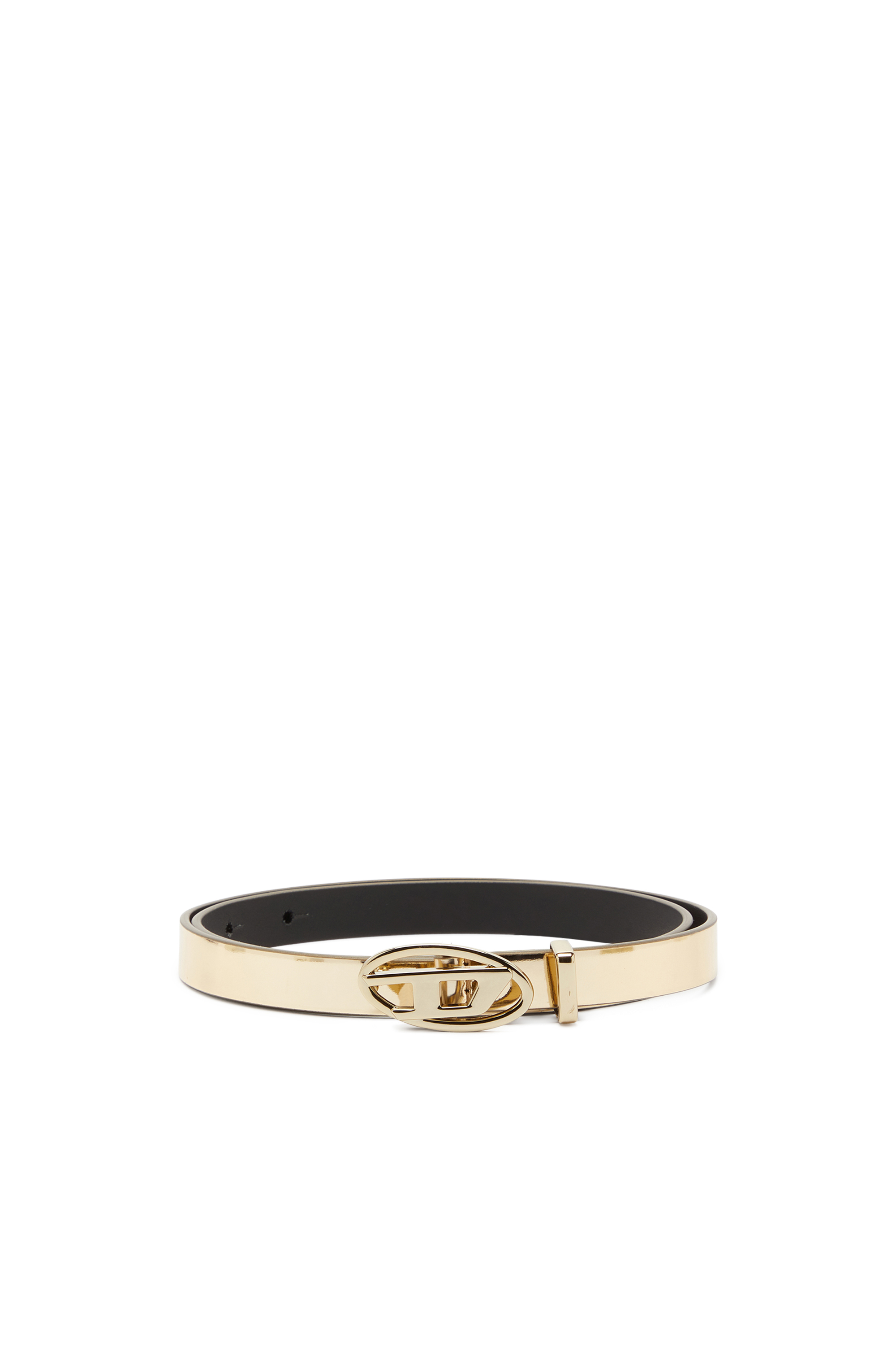 Diesel - B-1DR 15, Cintura sottile in pelle laminata Donna in Oro - 1