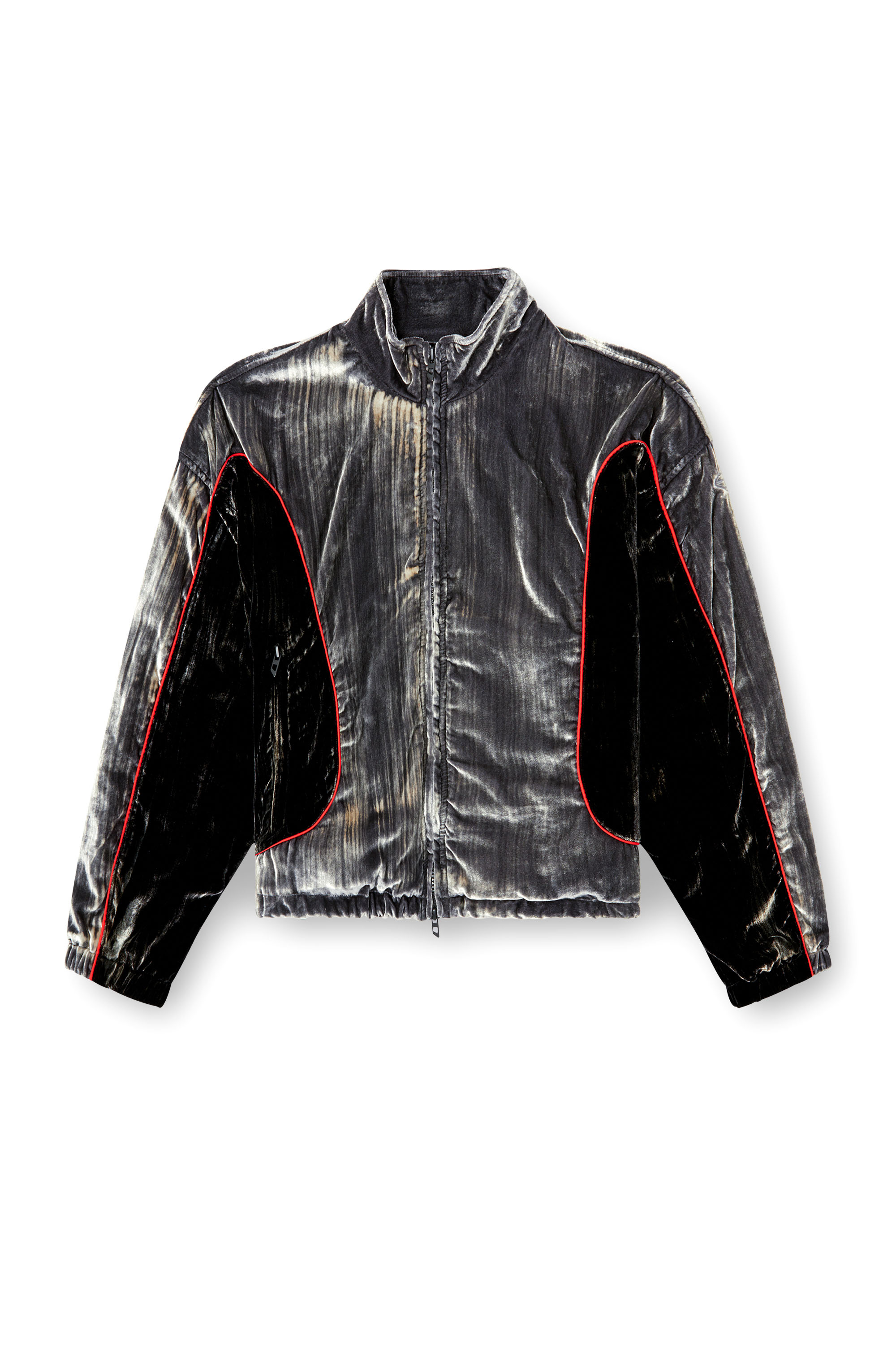 Diesel - G-RIFFIN, Giacca sportiva in velluto di seta distressed Donna in Grigio - 2