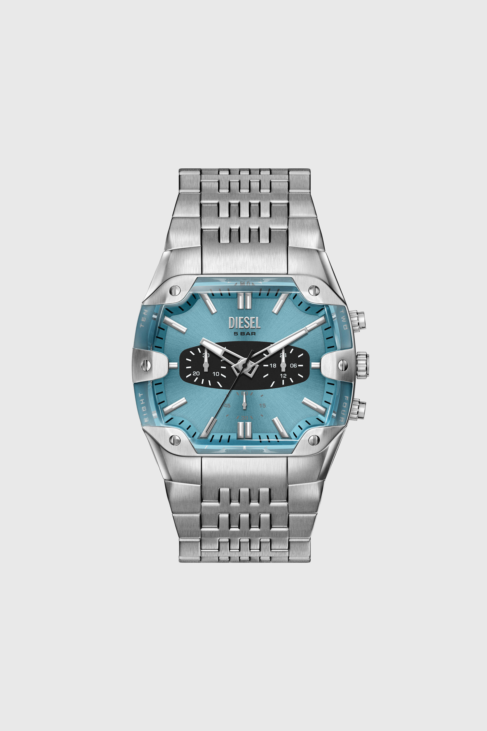 Diesel - DZ4725 WATCH, Man's Spiked cushion stainless steel watch in Silver - 1