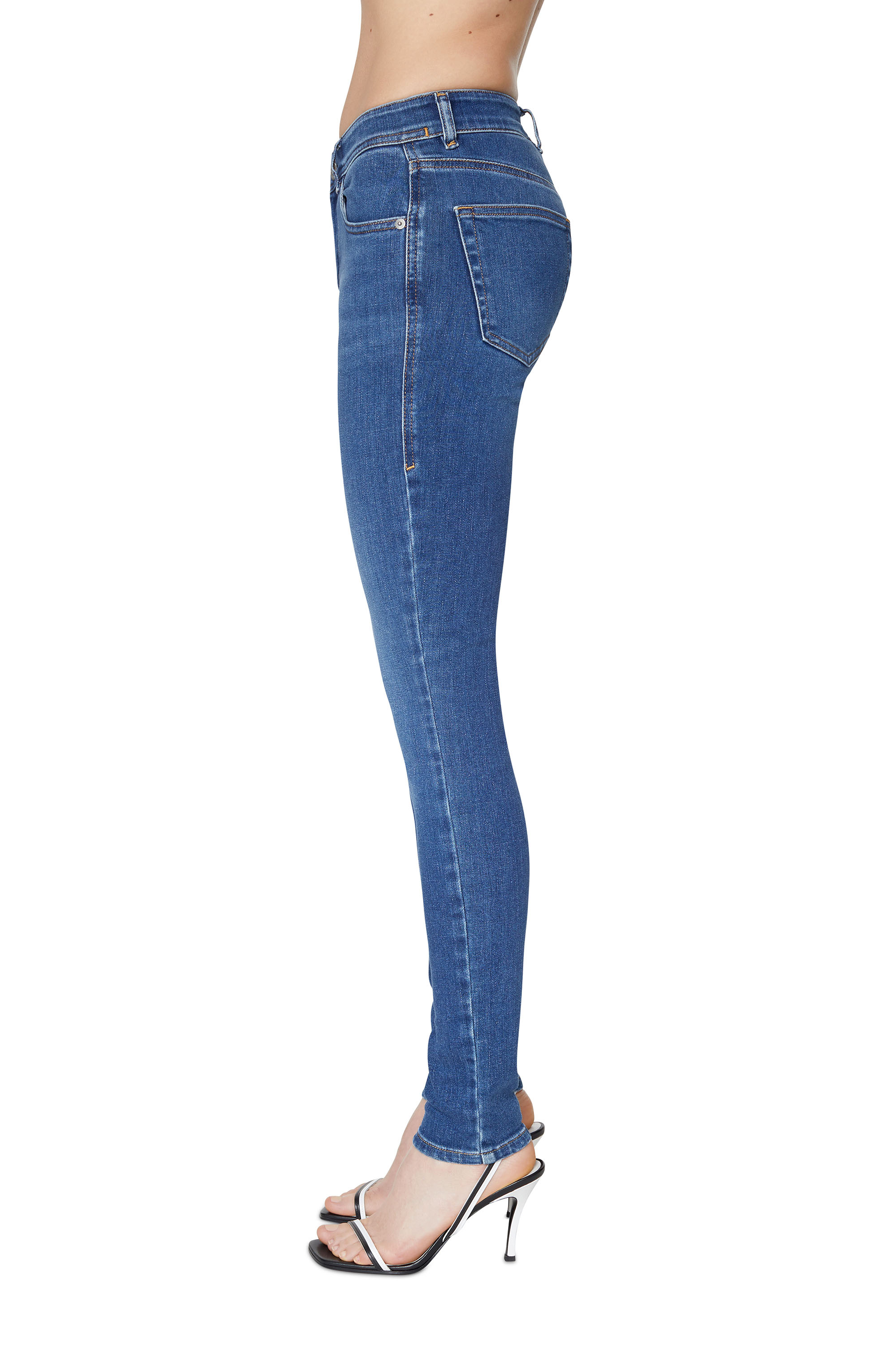 Diesel - Super skinny Jeans 2017 Slandy 09C21, Bleu moyen - Image 5