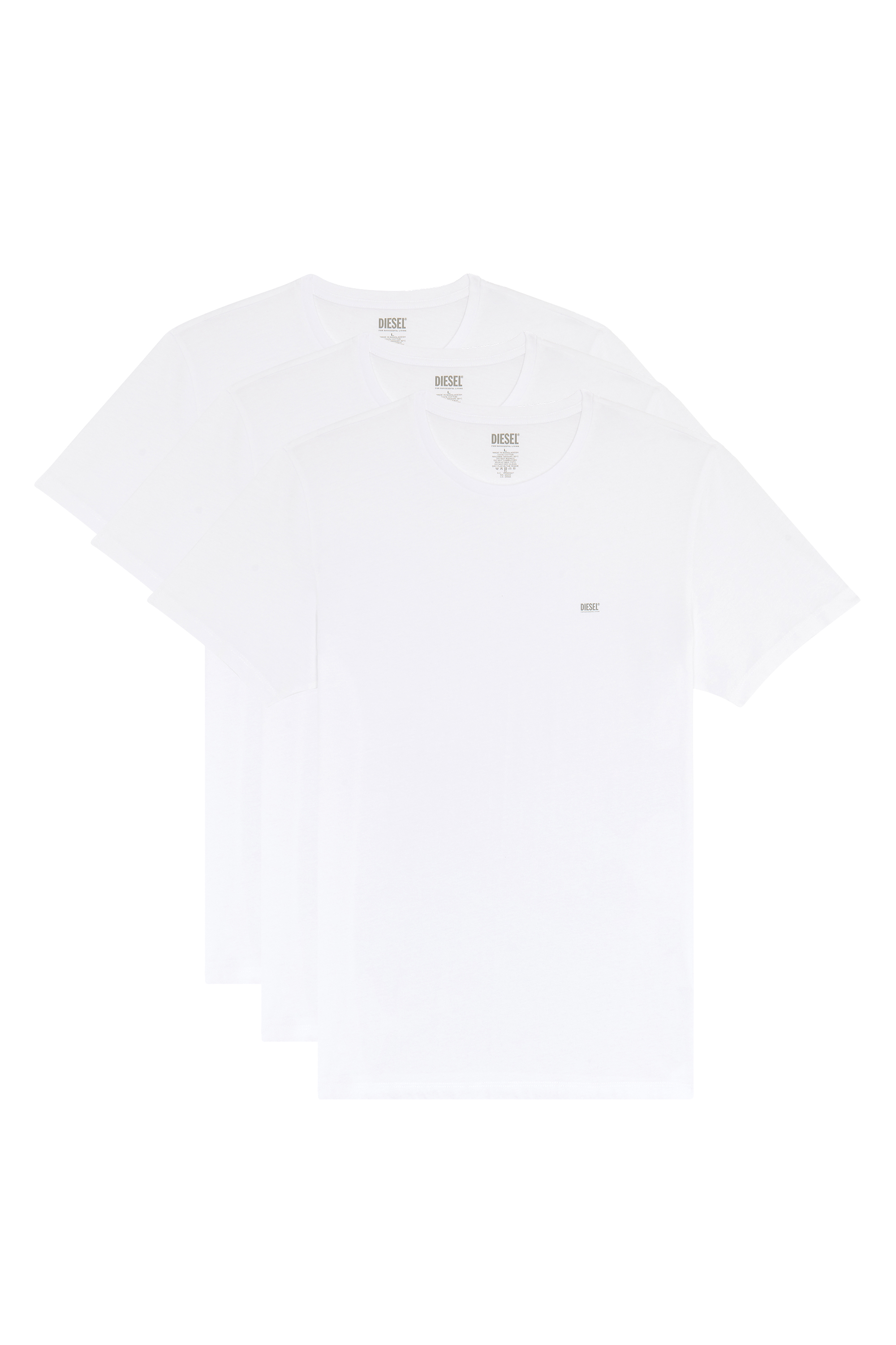 Diesel - UMTEE-JAKETHREEPACK, Uomo Set di tre di T-shirt girocollo in Bianco - Image 1