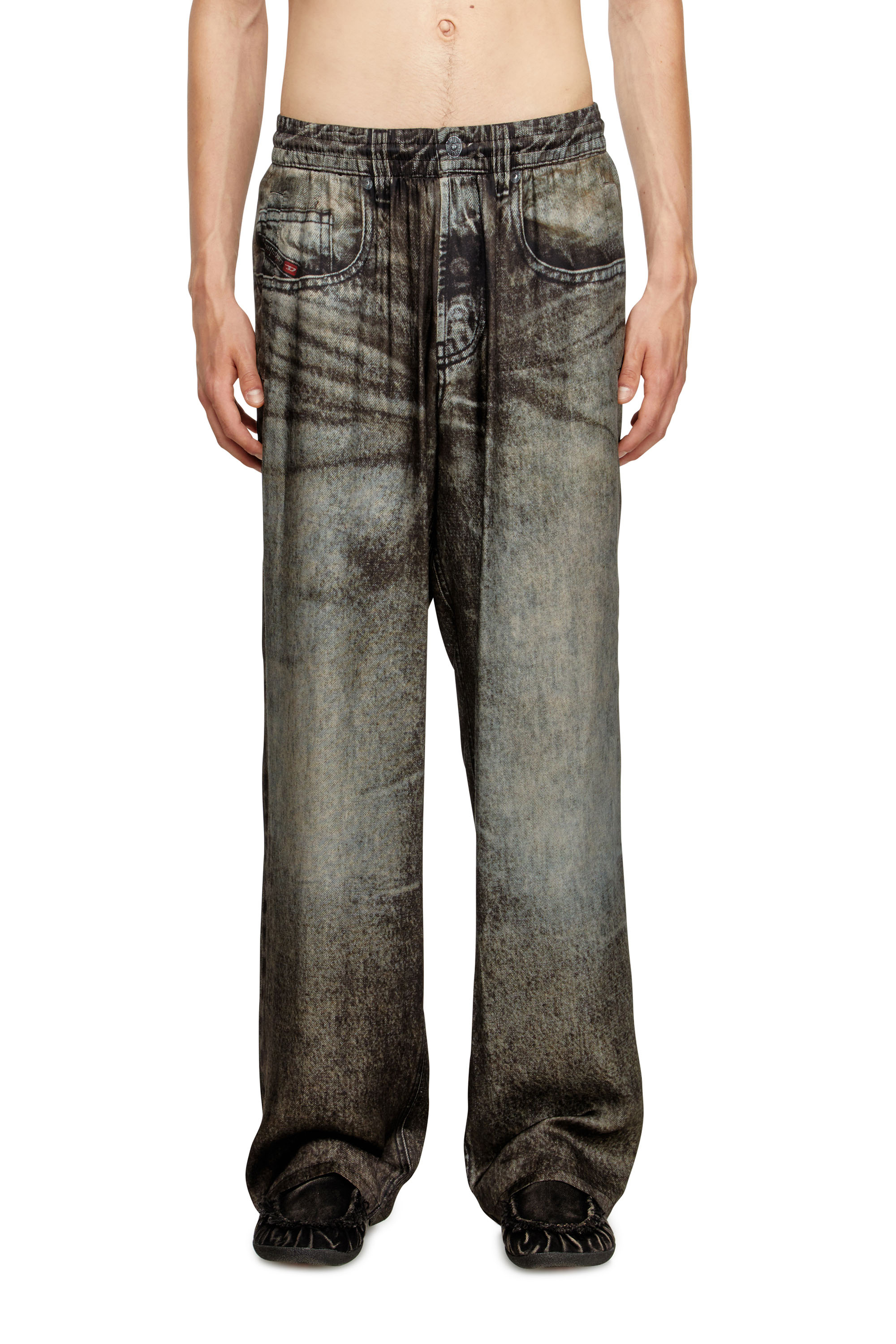 Diesel - P-THECK-LKCT, Herren Elastische Hose aus Viskose im Denim-Look in Schwarz - 3