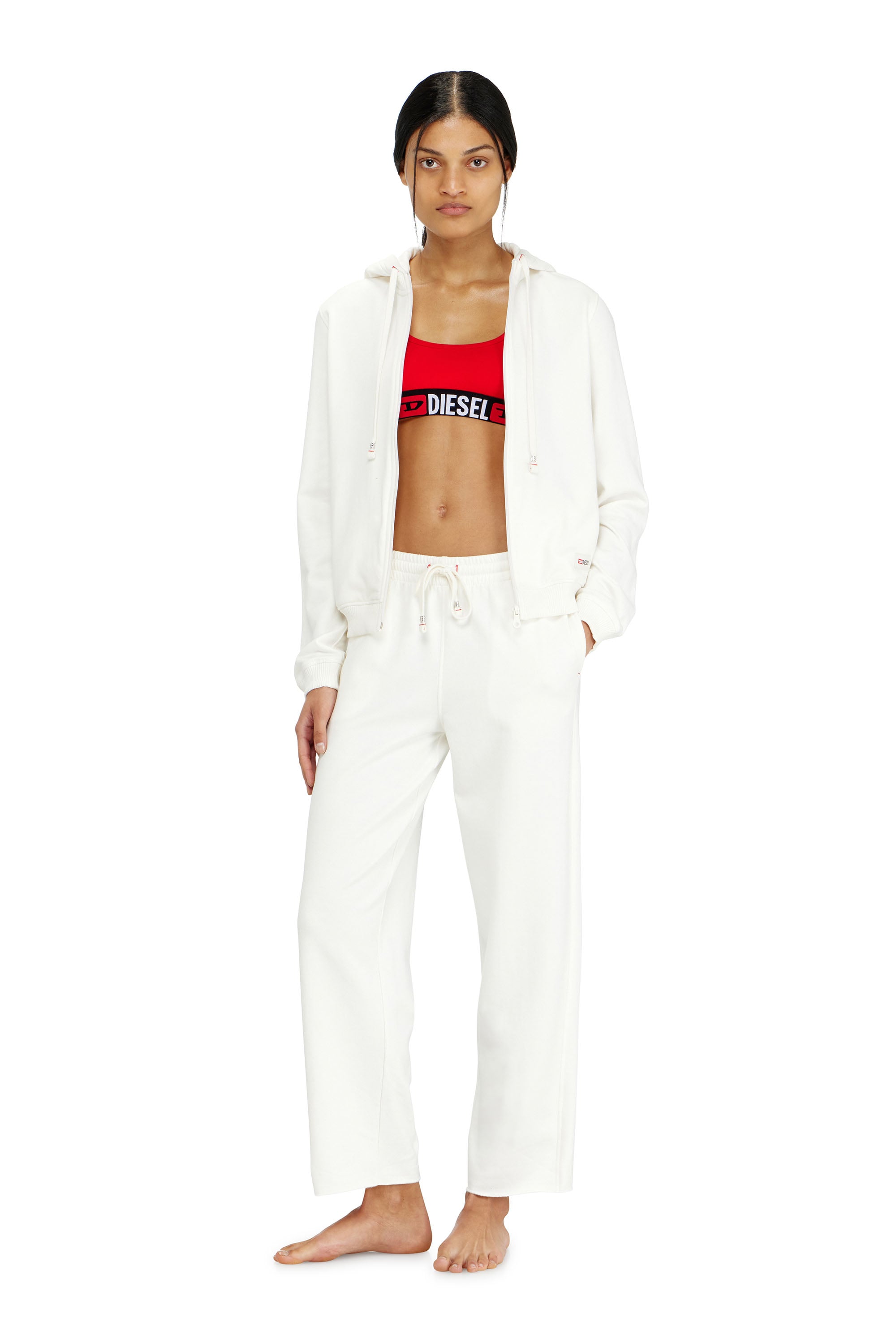 Diesel - HARRIET-D-CORE, Felpa con cappuccio in misto cotone smerigliato Donna in Bianco - 2