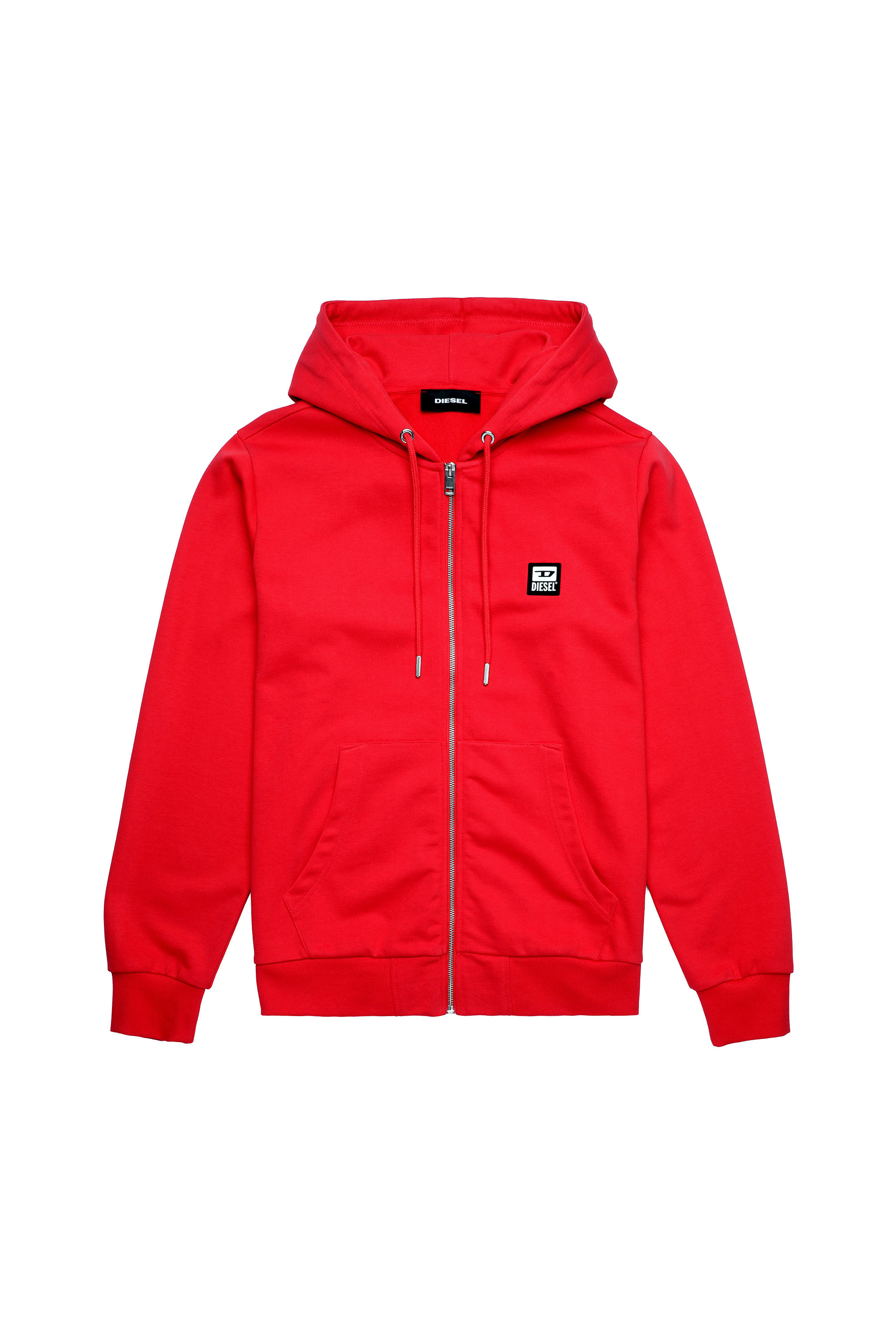 S-GIRK-HOOD-ZIP-K1, Rouge - Pull Cotton