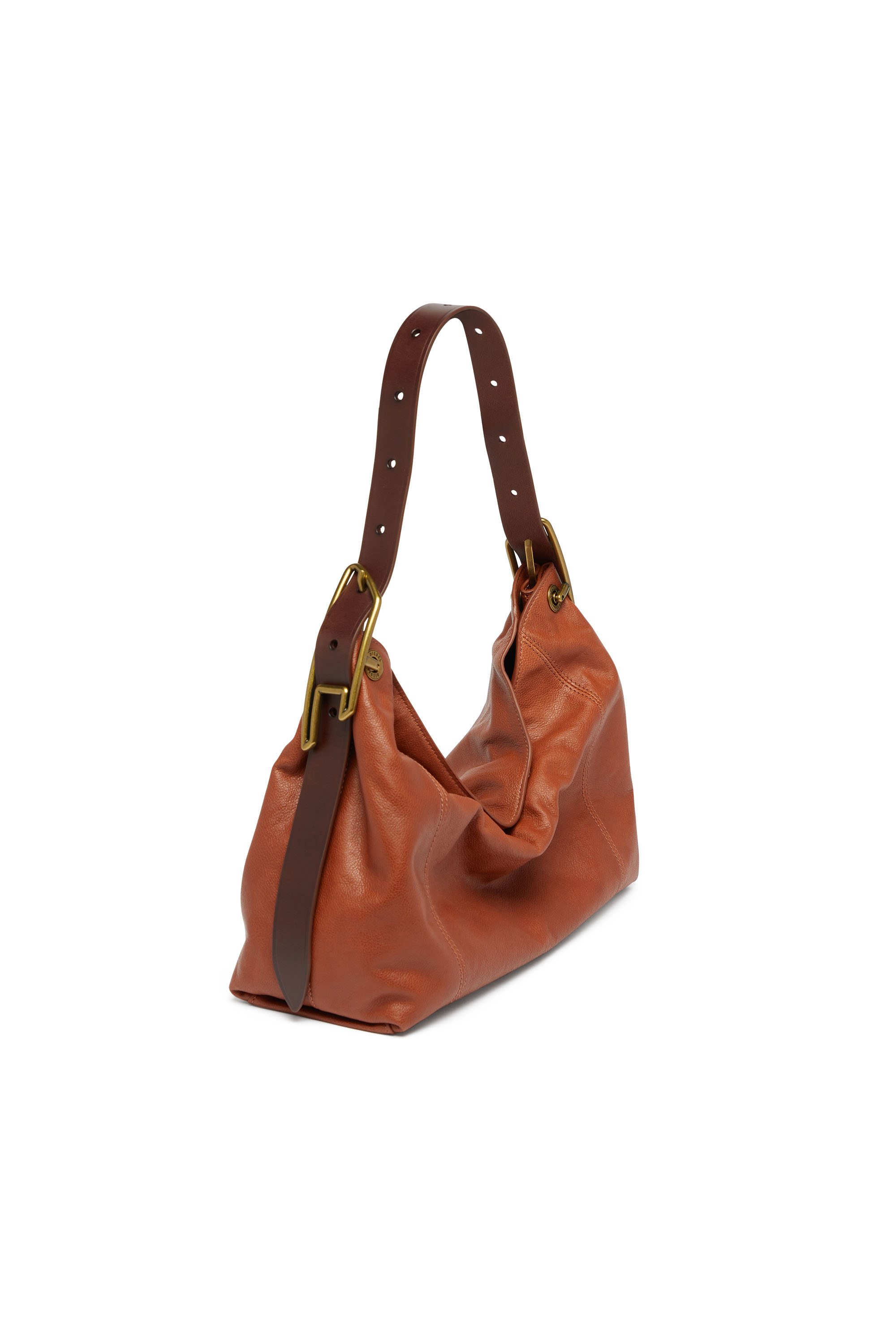 Diesel - D-LINE HOBO S, D-Line-Sac port&eacute; &eacute;paule en cuir Femme in Marron - 7