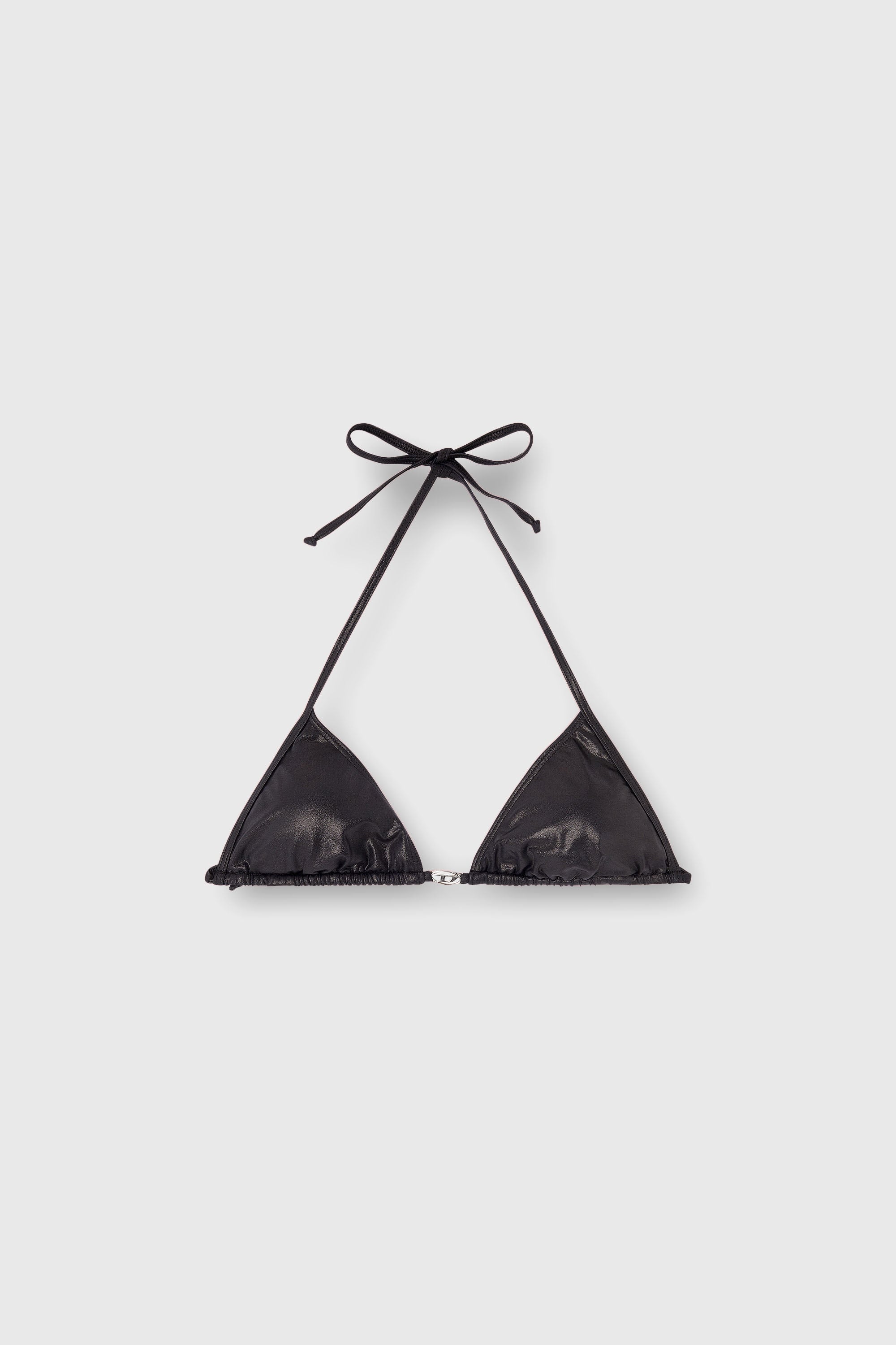 Diesel - ELETTRA-DNM, Bikini a triangolo in tessuto luminoso Donna in Nero - 2