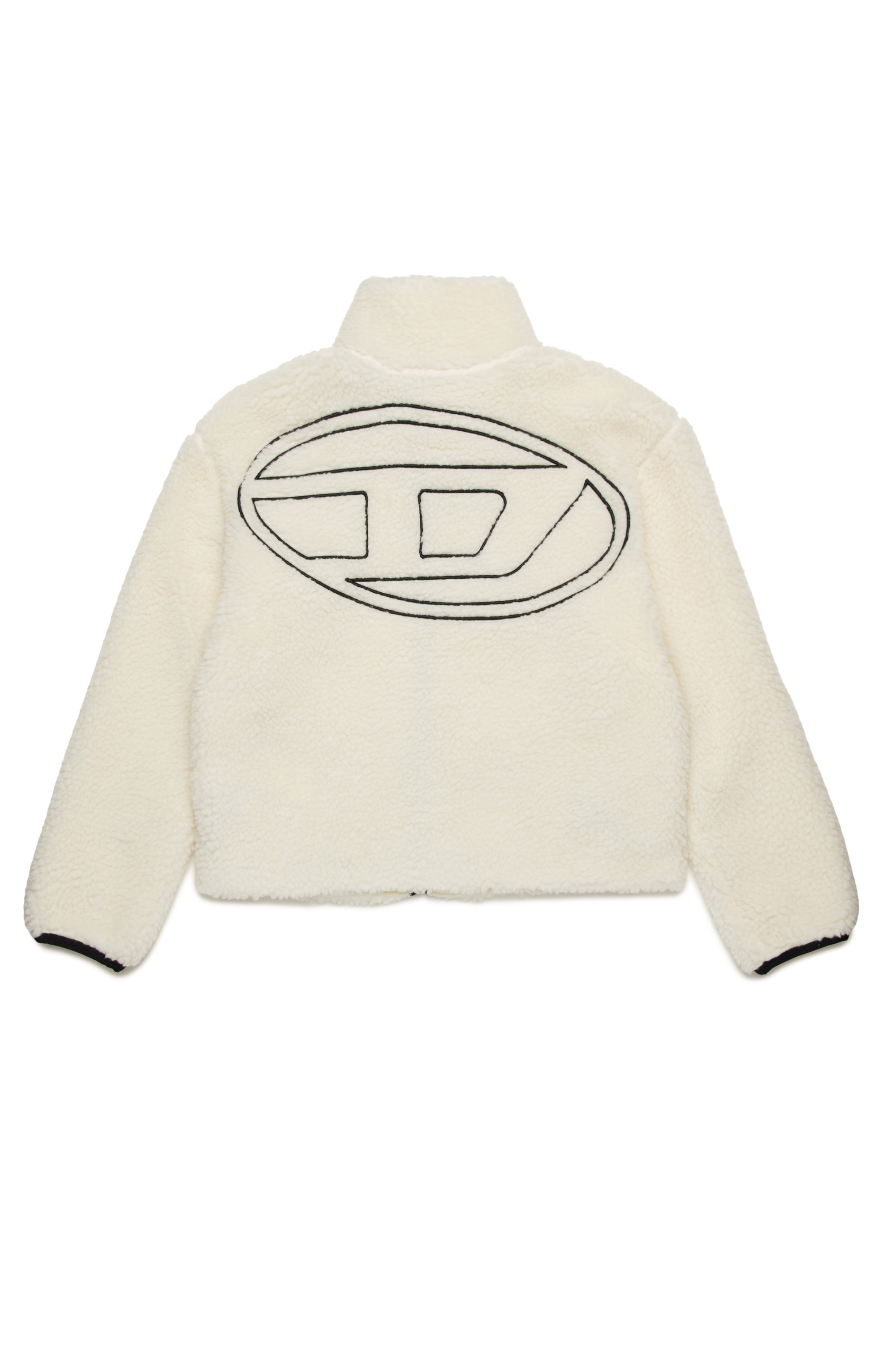 Diesel - JFCHIBI, Femme Veste Teddy avec logo Oval D in Blanc - Image 2