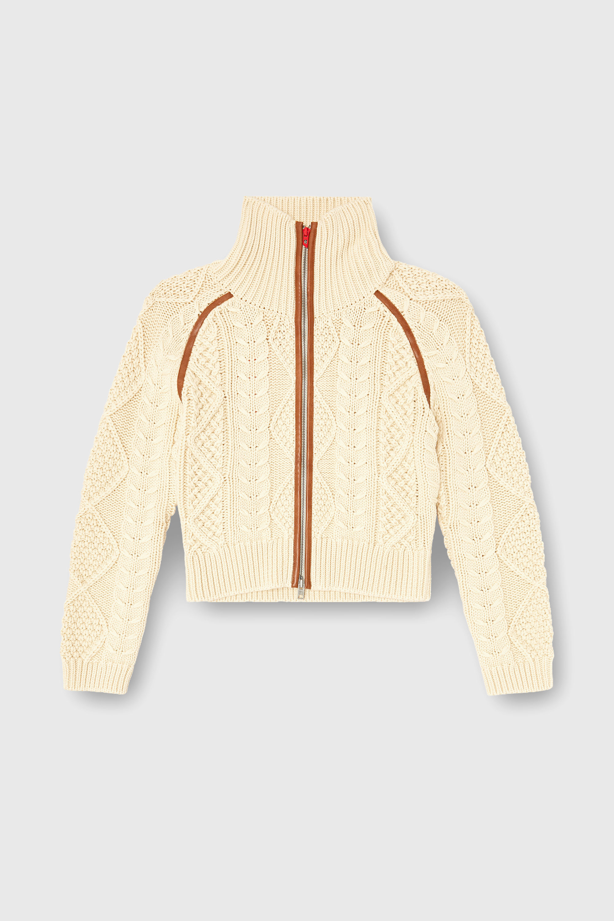 Diesel - M-INTELLE, Cardigan a trecce con bande a contrasto Donna in Beige - 2