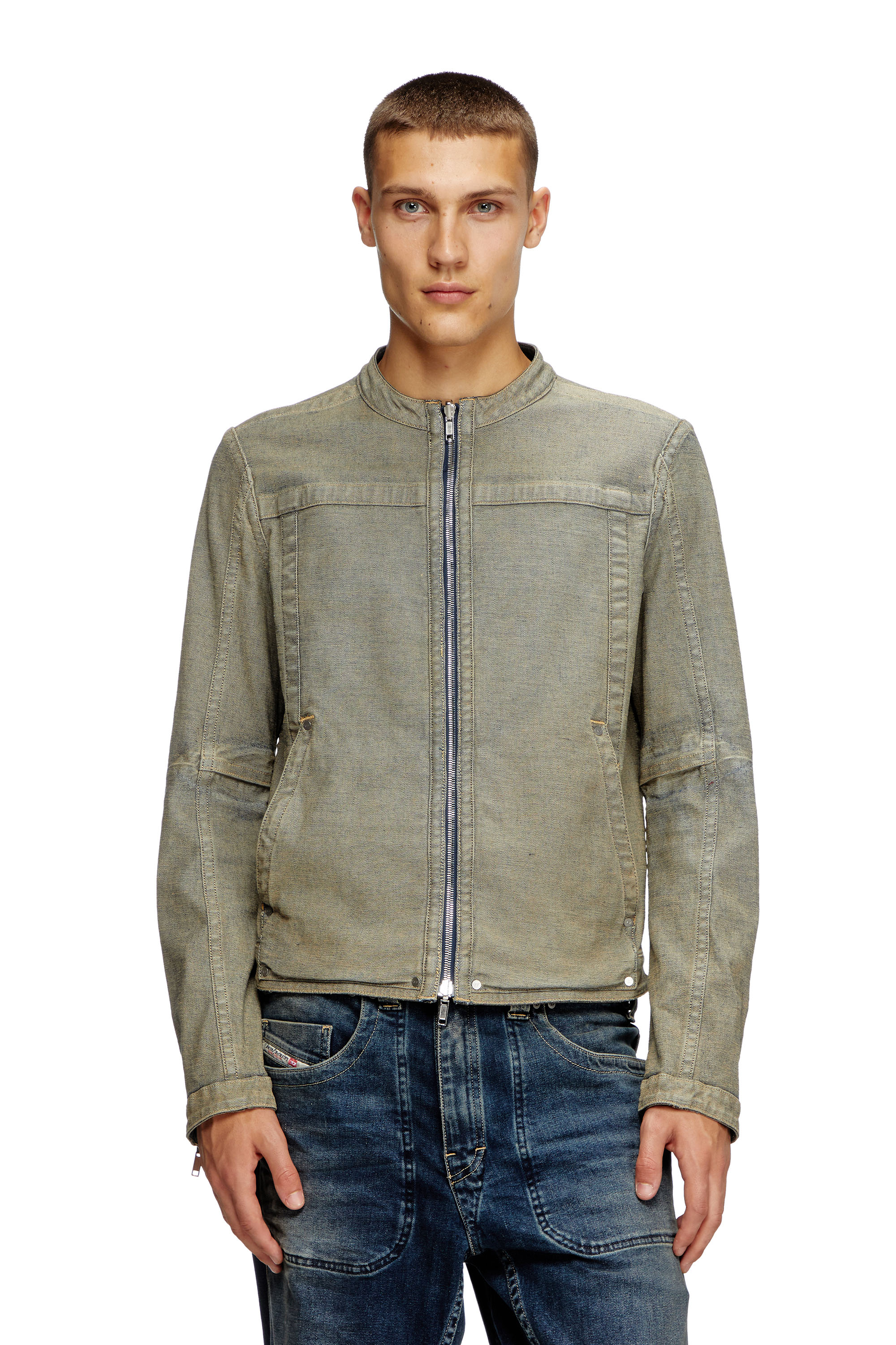 Diesel - D-GLORY-RE, Veste biker en denim Rehab Homme in Bleu - 7