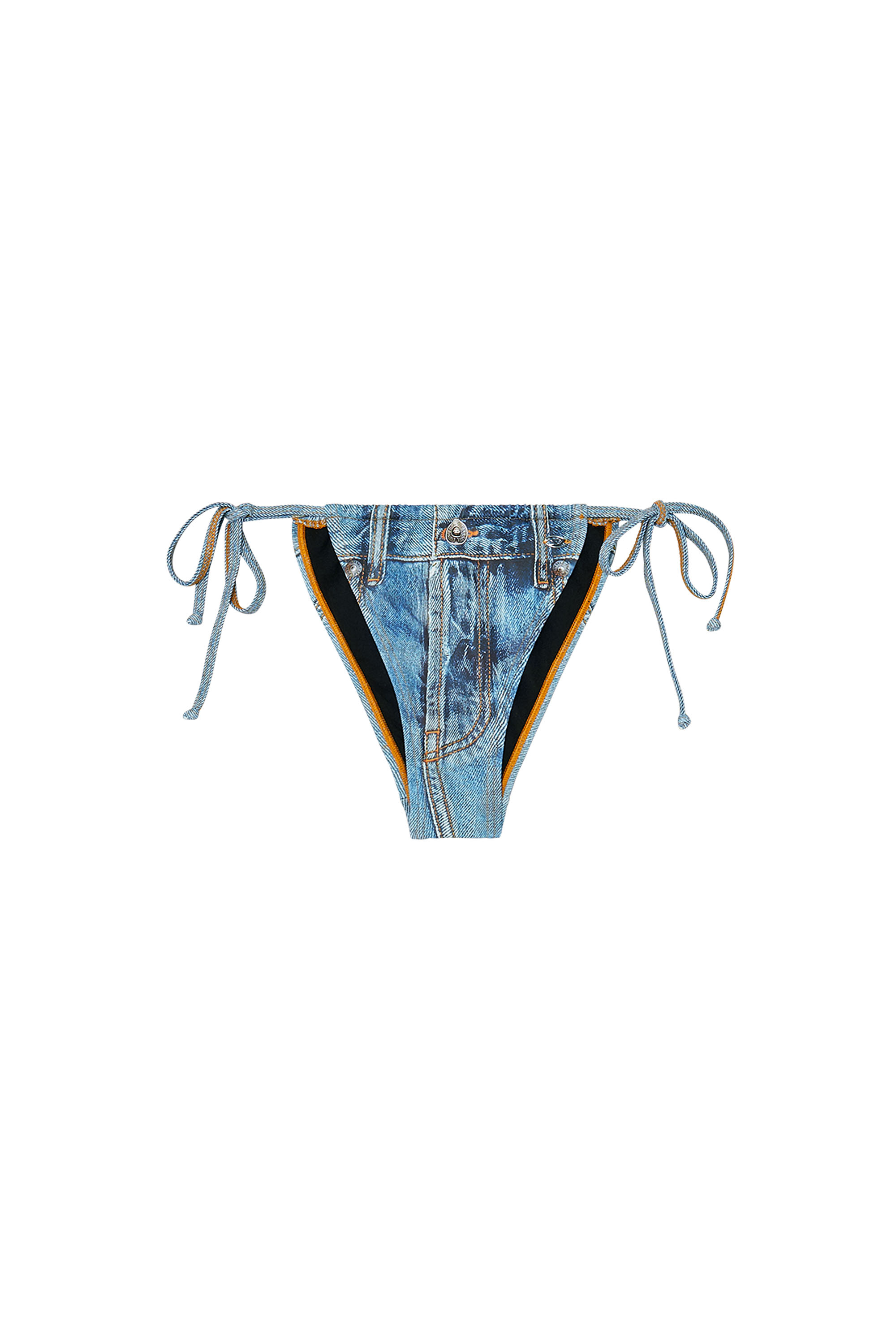 Diesel - JODIE-DNM, Damen Bikinihose mit Denim-Trompe l'&oelig;il in null - 3